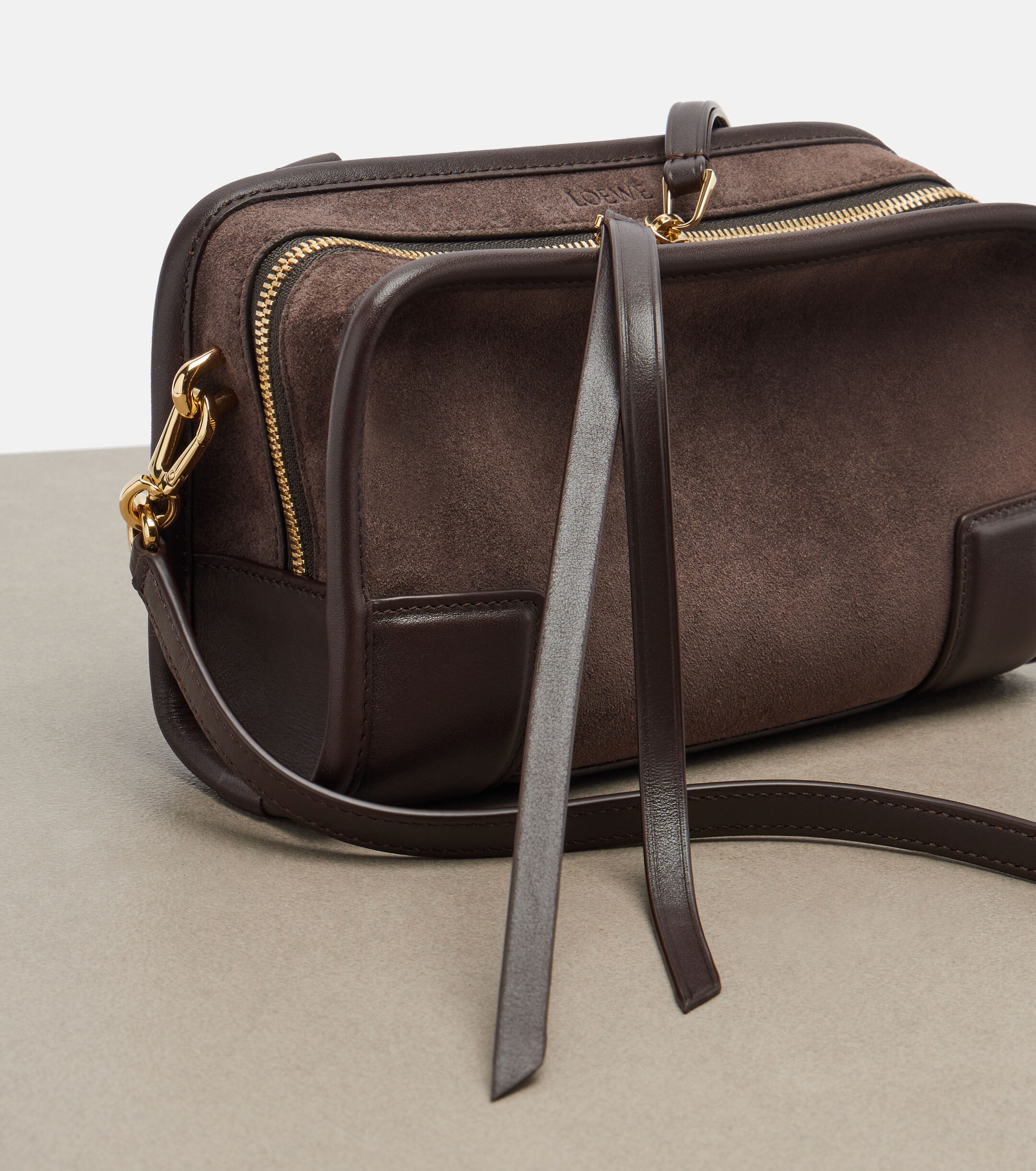 Loewe Loewe Amazona 180 Mini suede top-handle bag