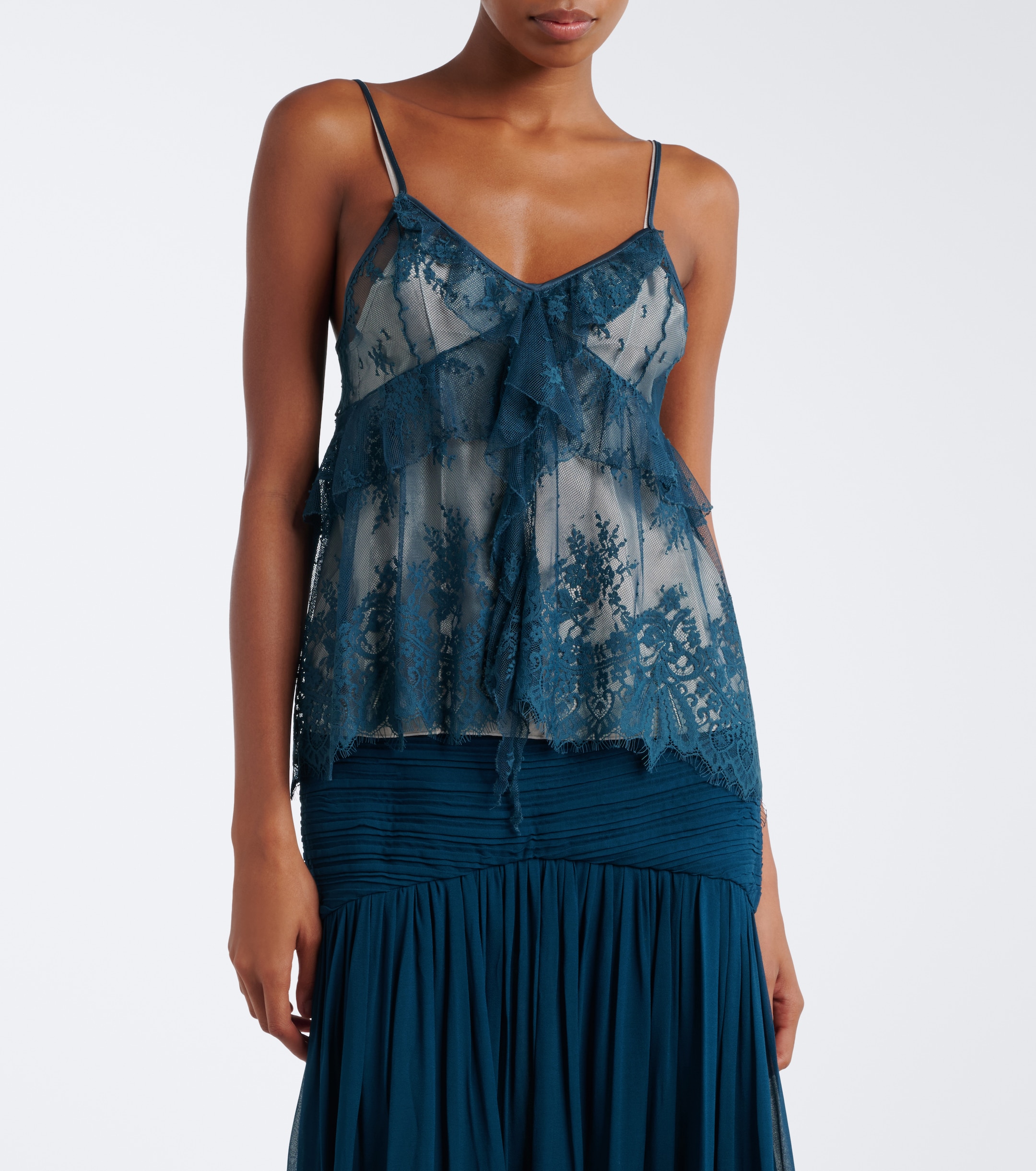 Jacques Wei Jacques Wei Ruffled lace camisole