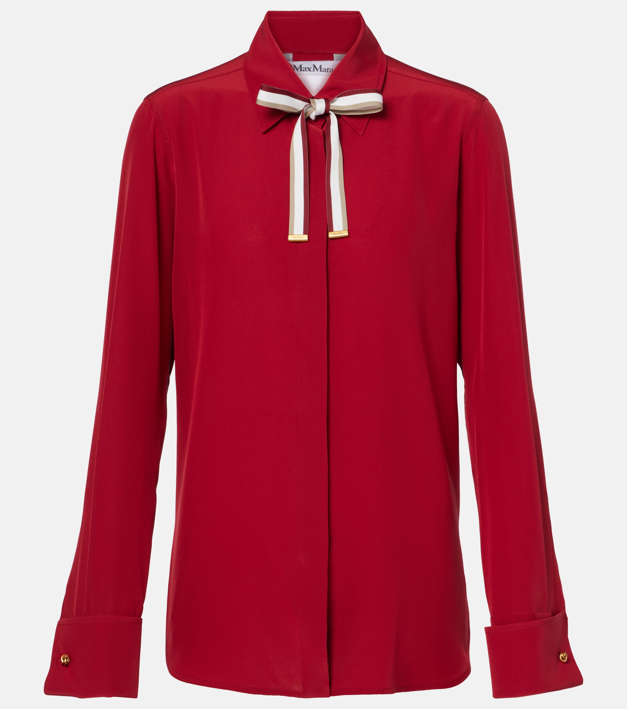 Max Mara Apollo bow-detail silk crêpe blouse