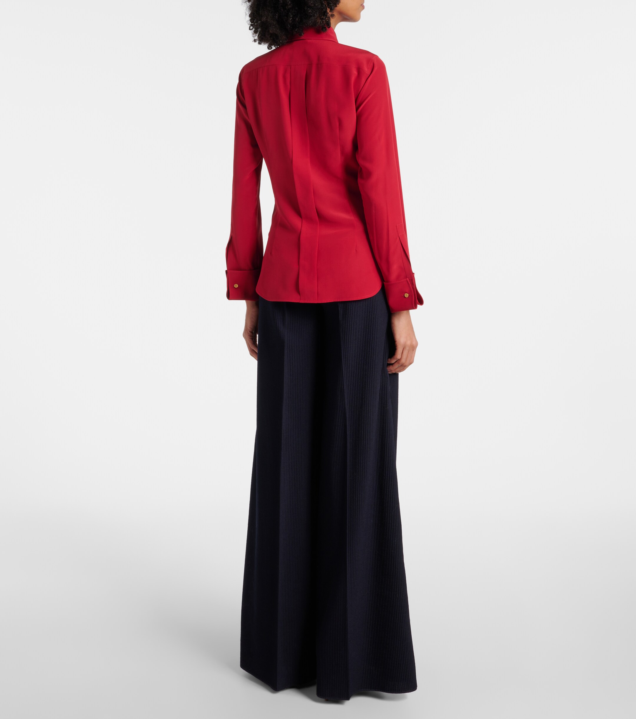Max Mara Apollo bow-detail silk crêpe blouse