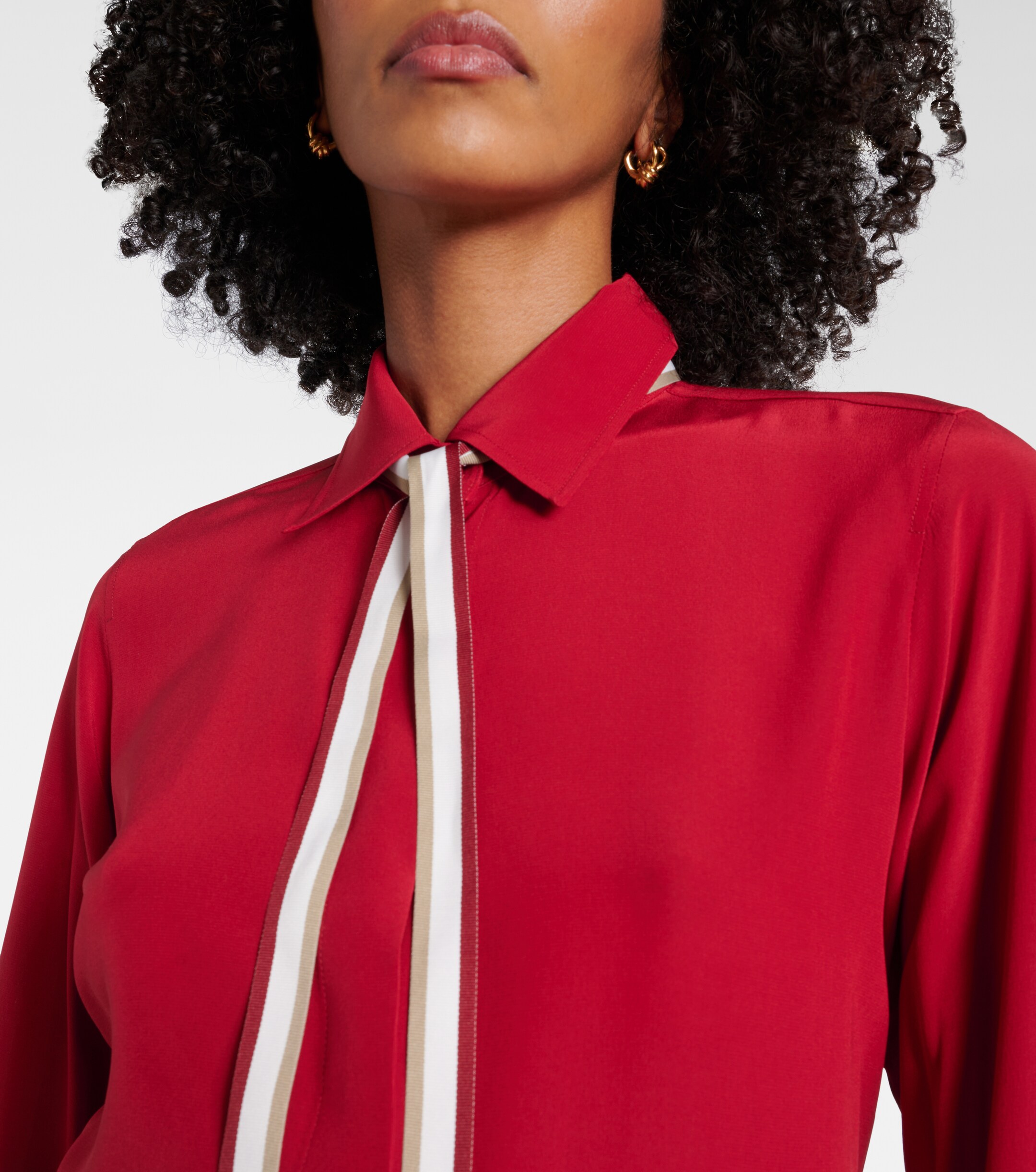 Max Mara Apollo bow-detail silk crêpe blouse