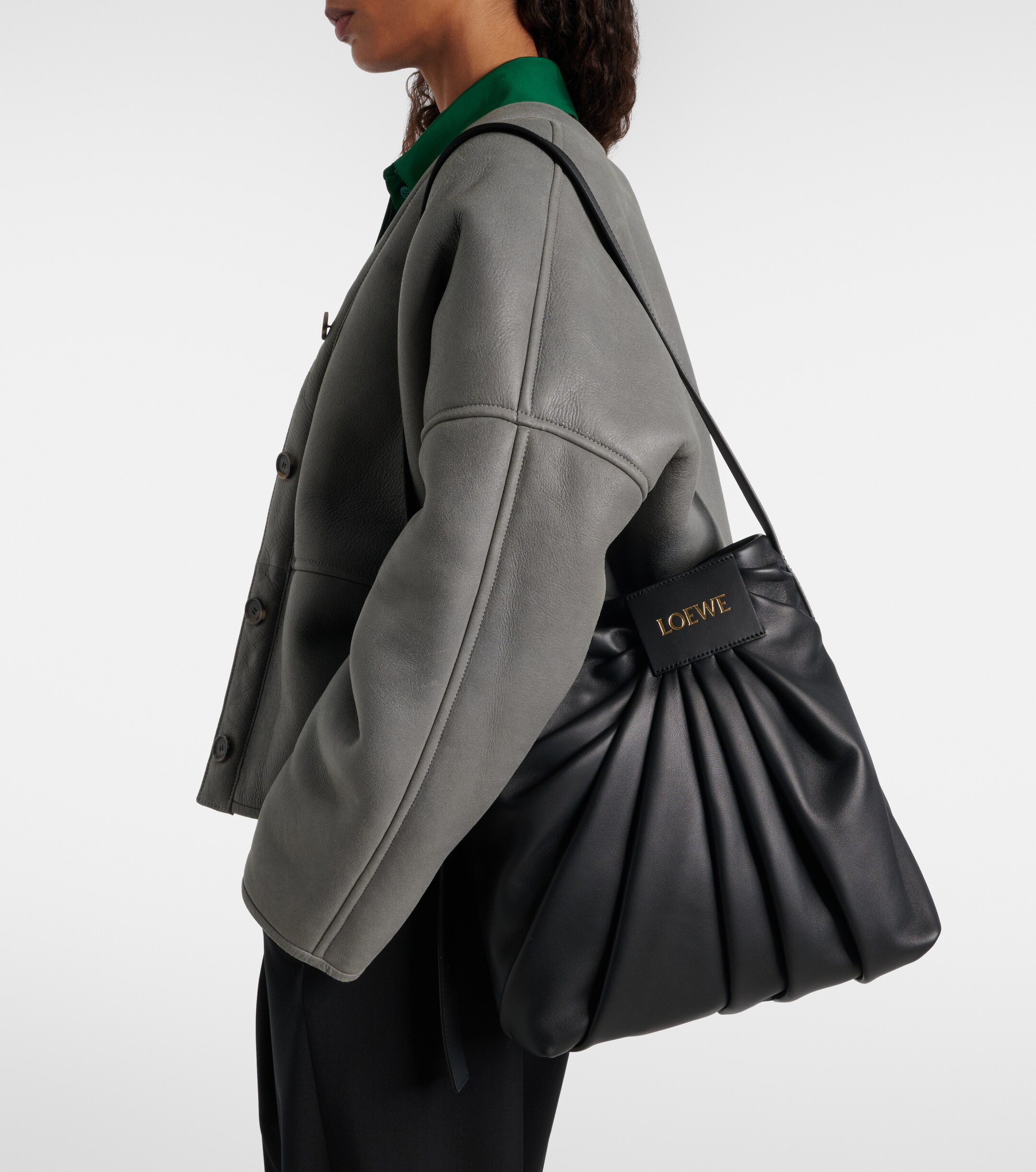 Loewe Draped leather tote bag