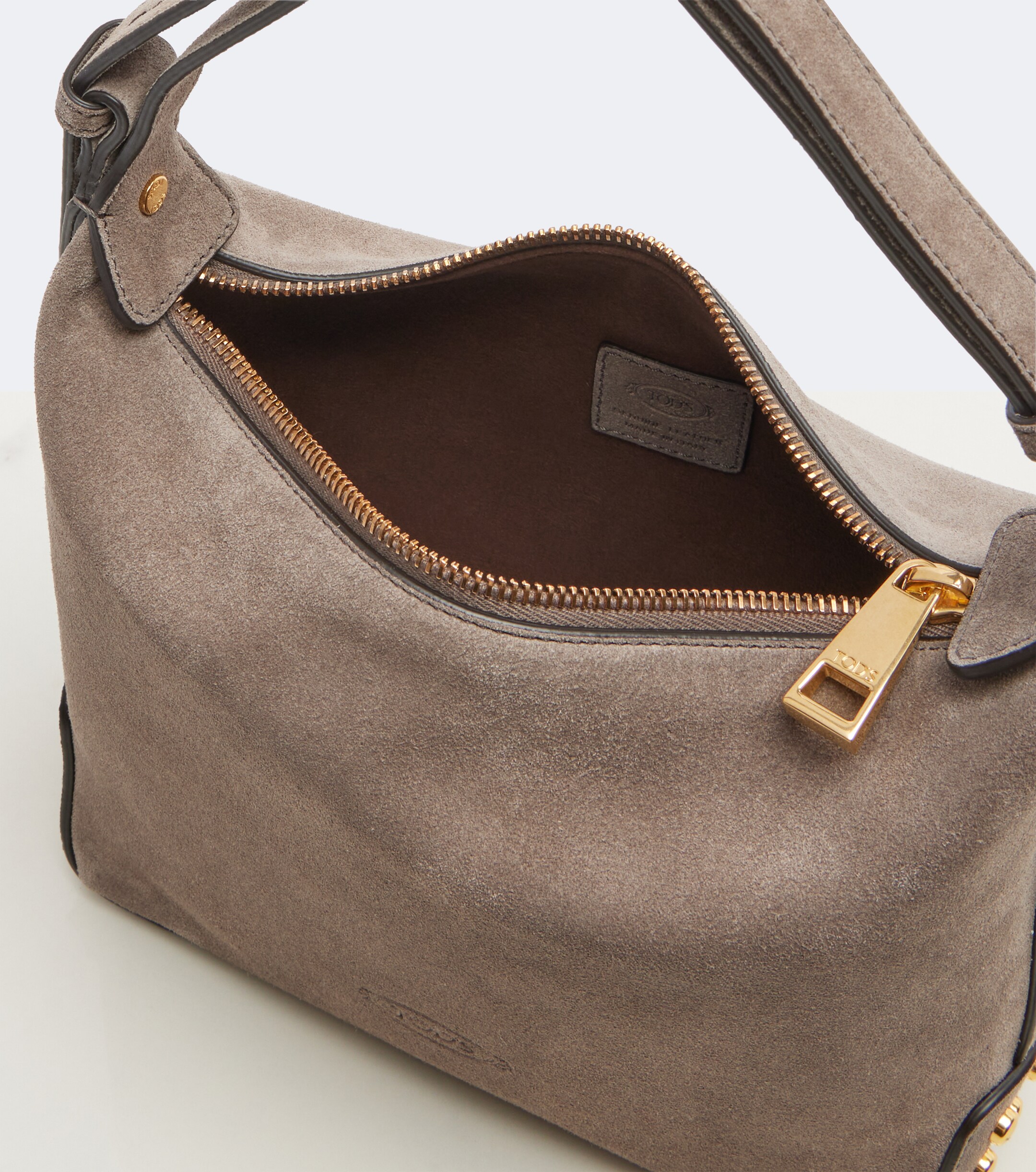Tod's Metal Dots Mini suede top-handle bag