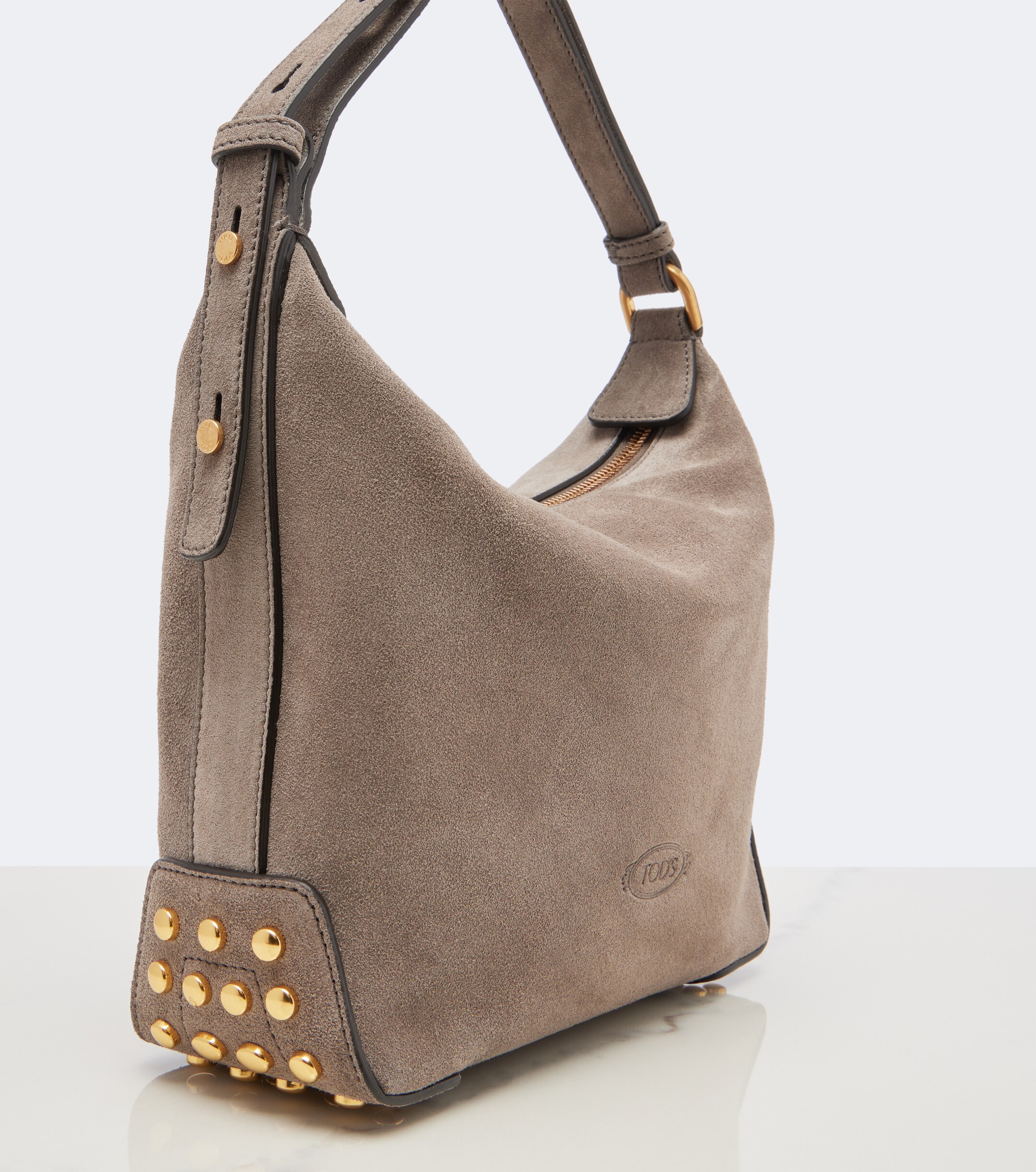 Tod's Metal Dots Mini suede top-handle bag