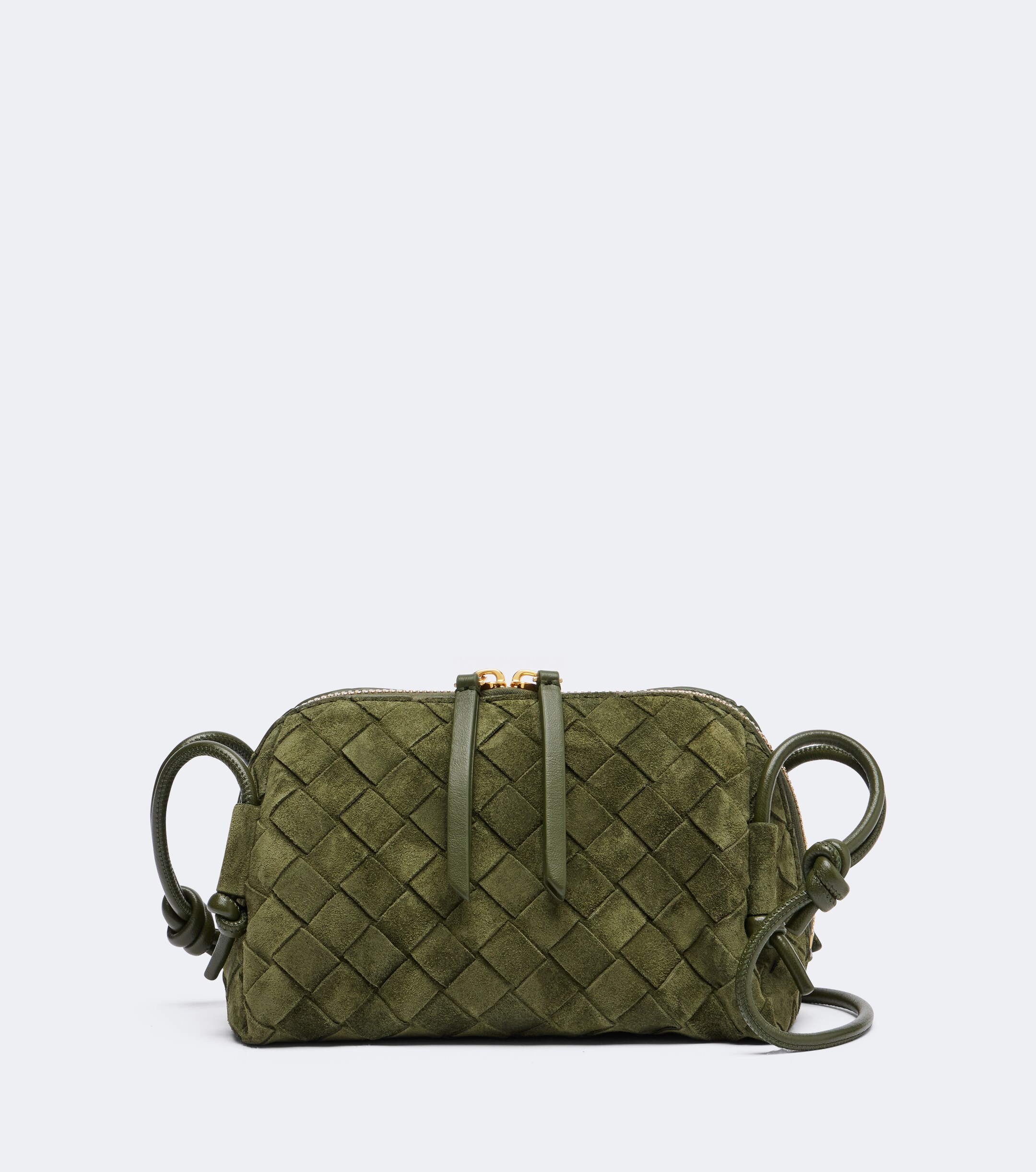 Bottega Veneta Concert Intrecciato Mini suede crossbody bag