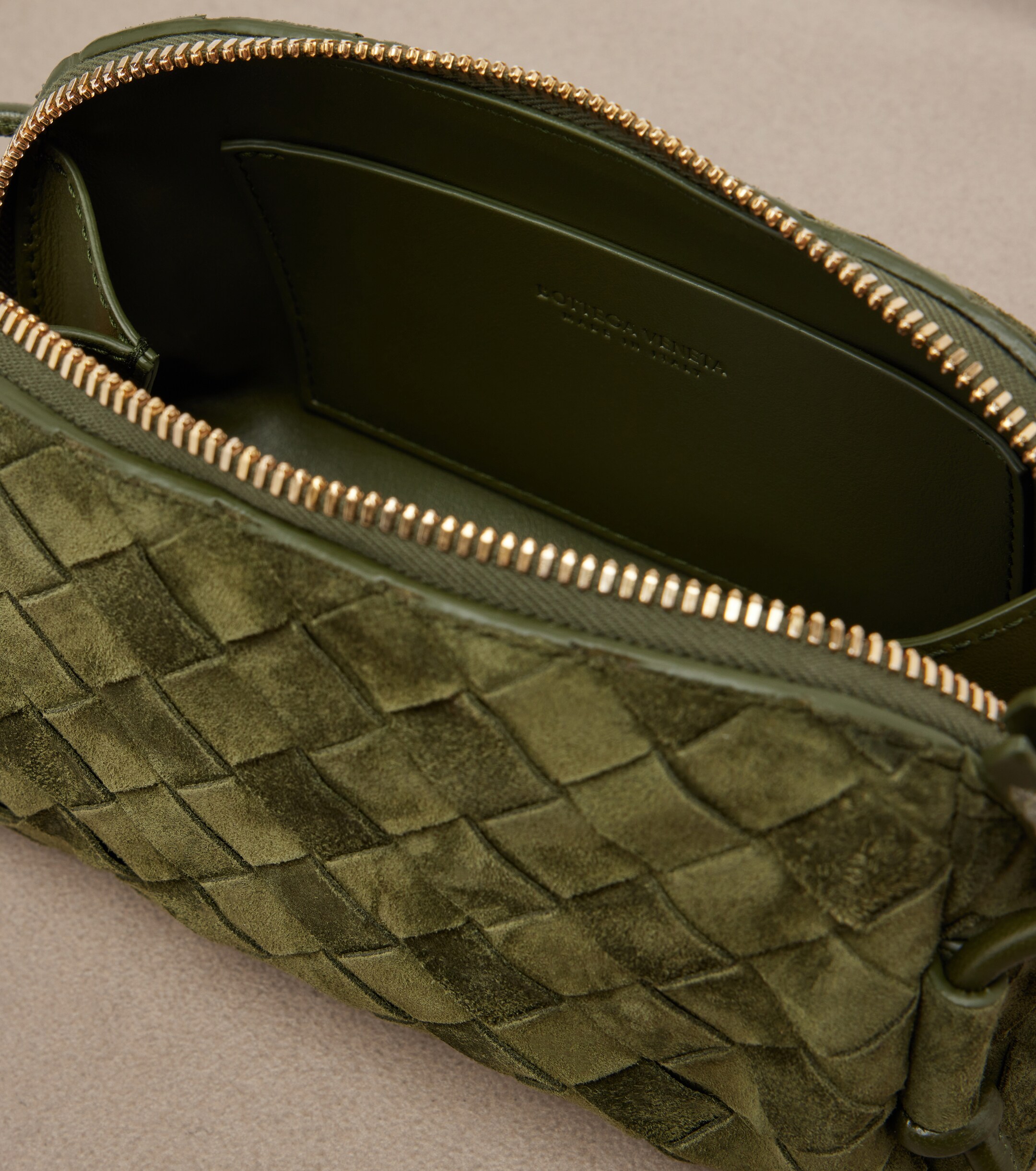 Bottega Veneta Concert Intrecciato Mini suede crossbody bag