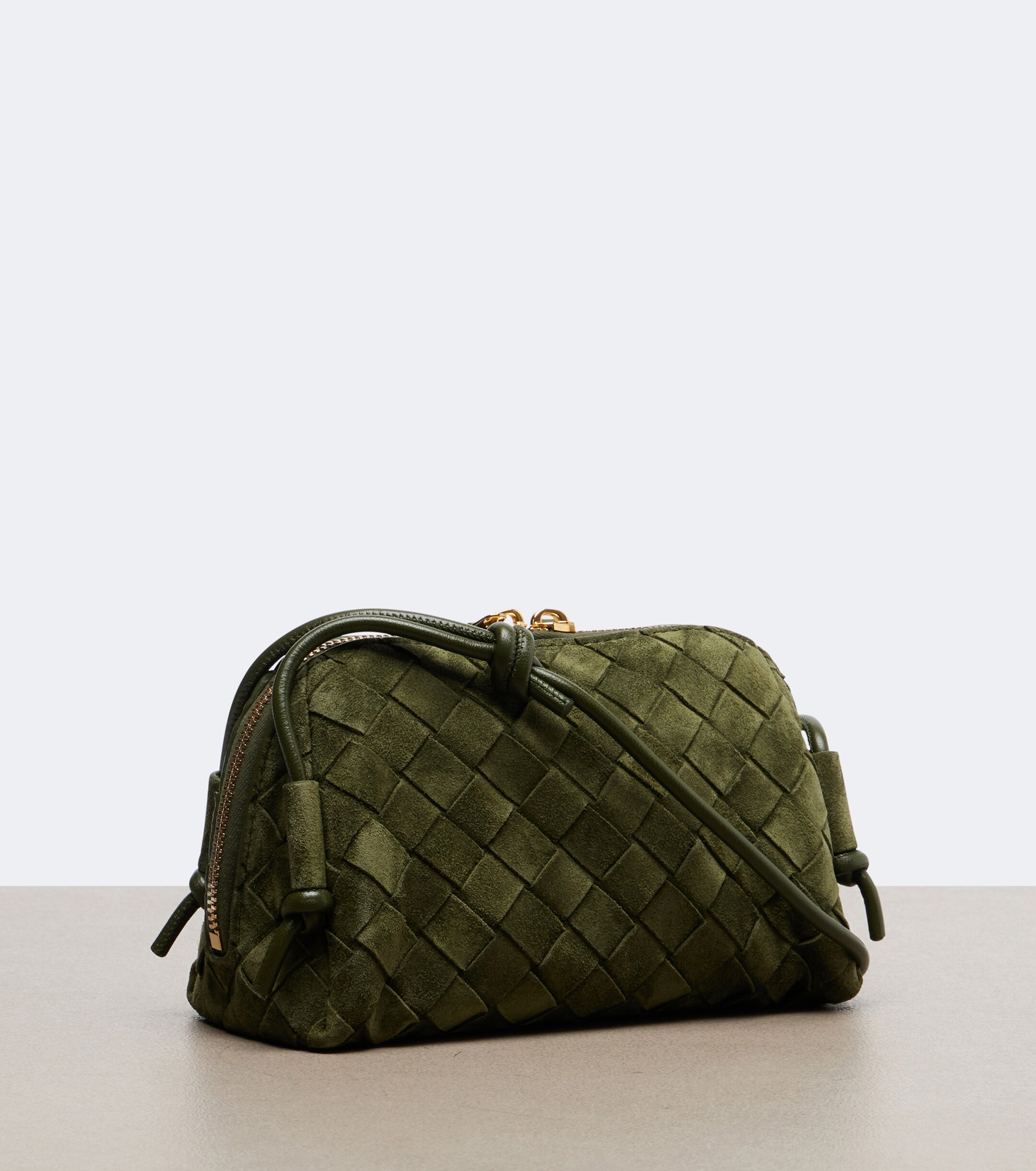 Bottega Veneta Concert Intrecciato Mini suede crossbody bag