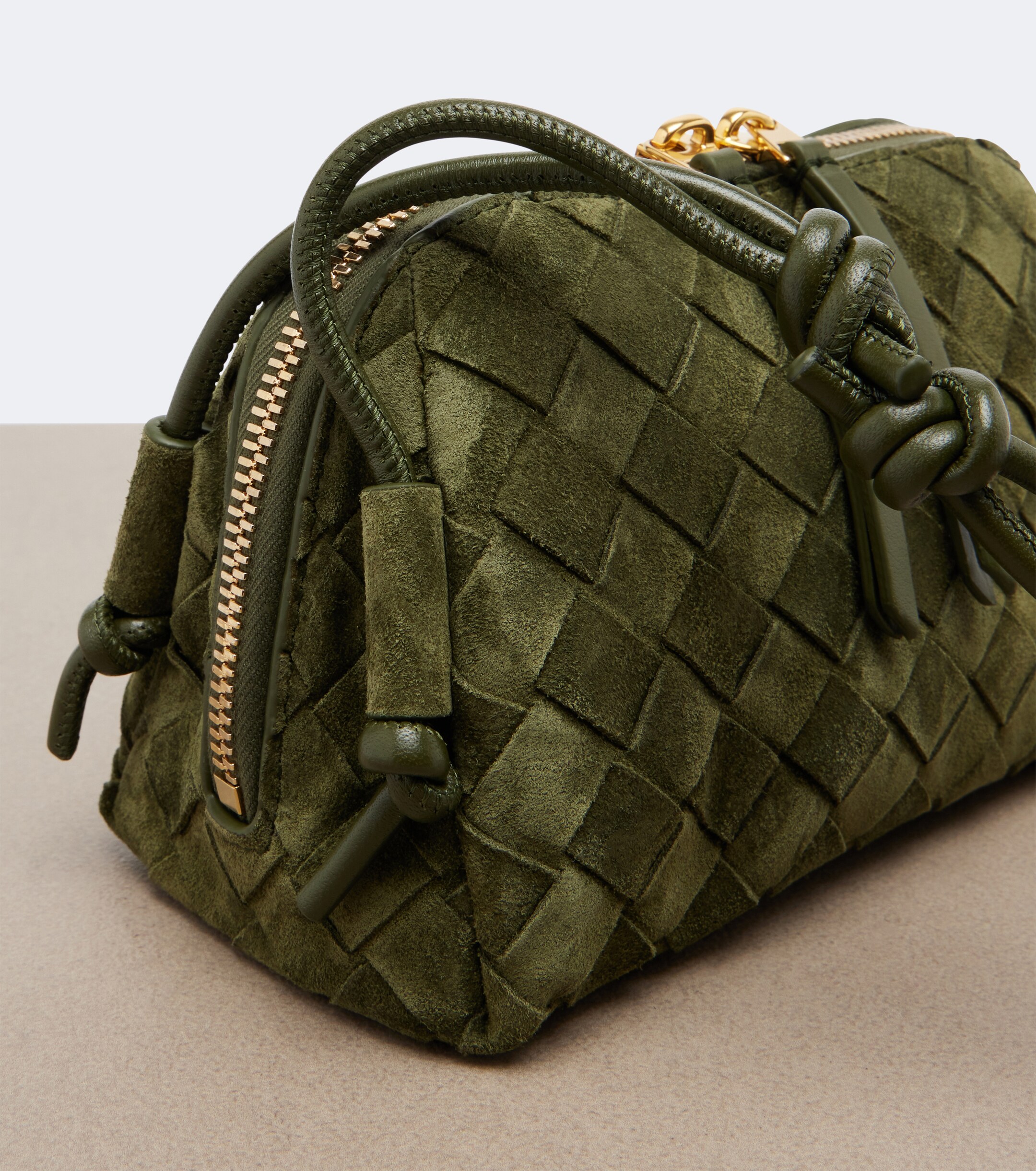 Bottega Veneta Concert Intrecciato Mini suede crossbody bag