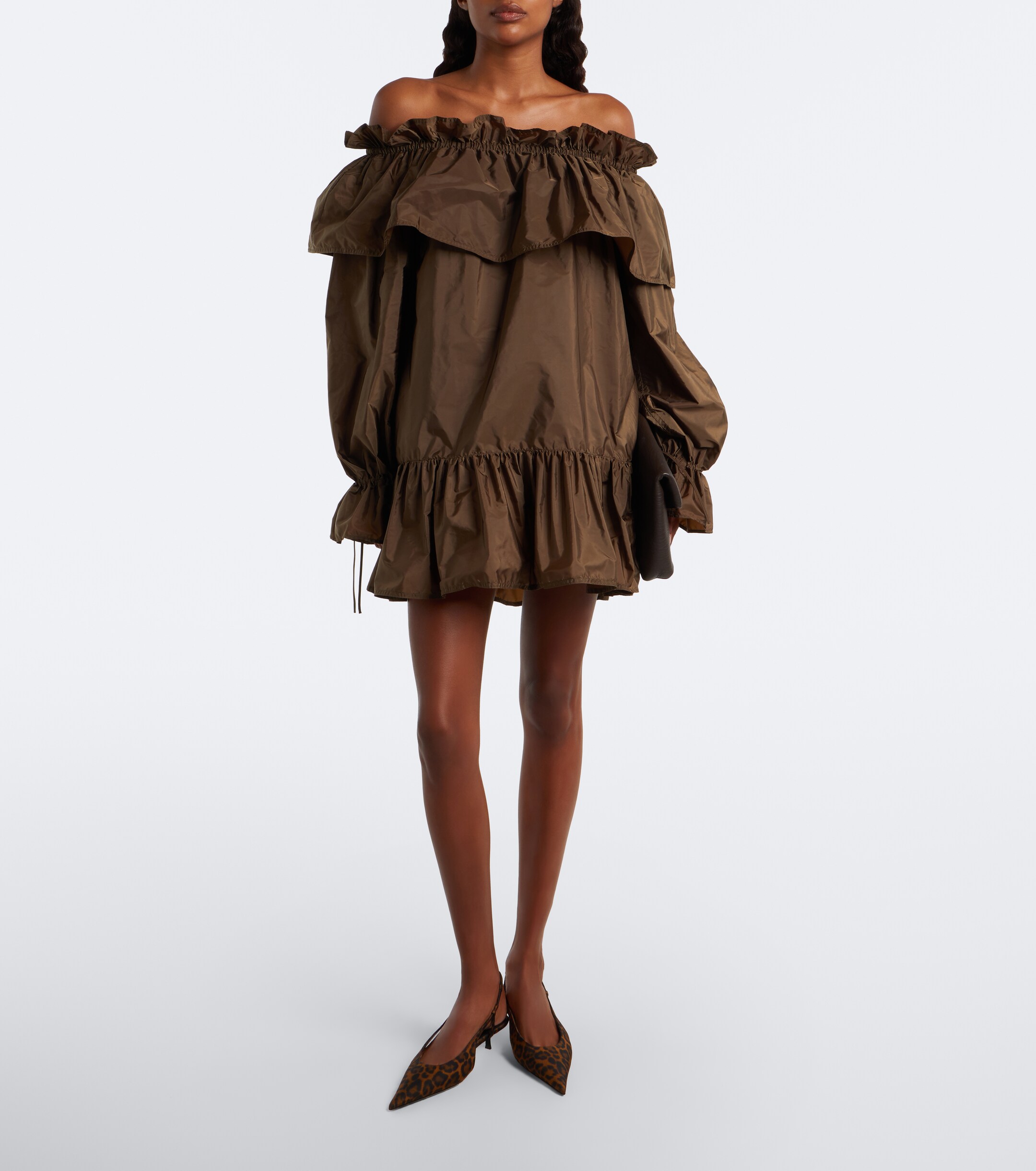 Saint Laurent Saint Laurent Ruffled poplin minidress