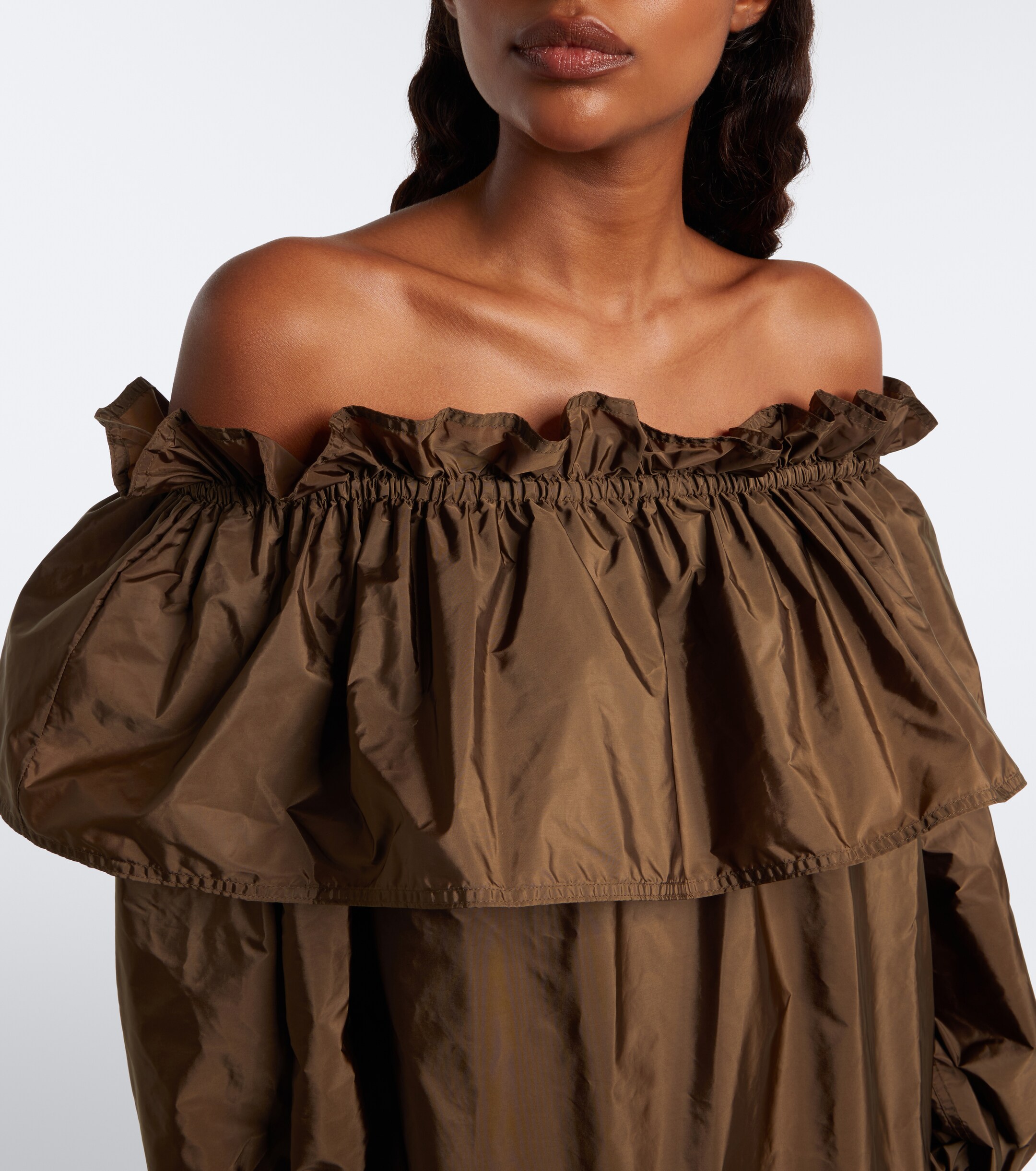 Saint Laurent Saint Laurent Ruffled poplin minidress