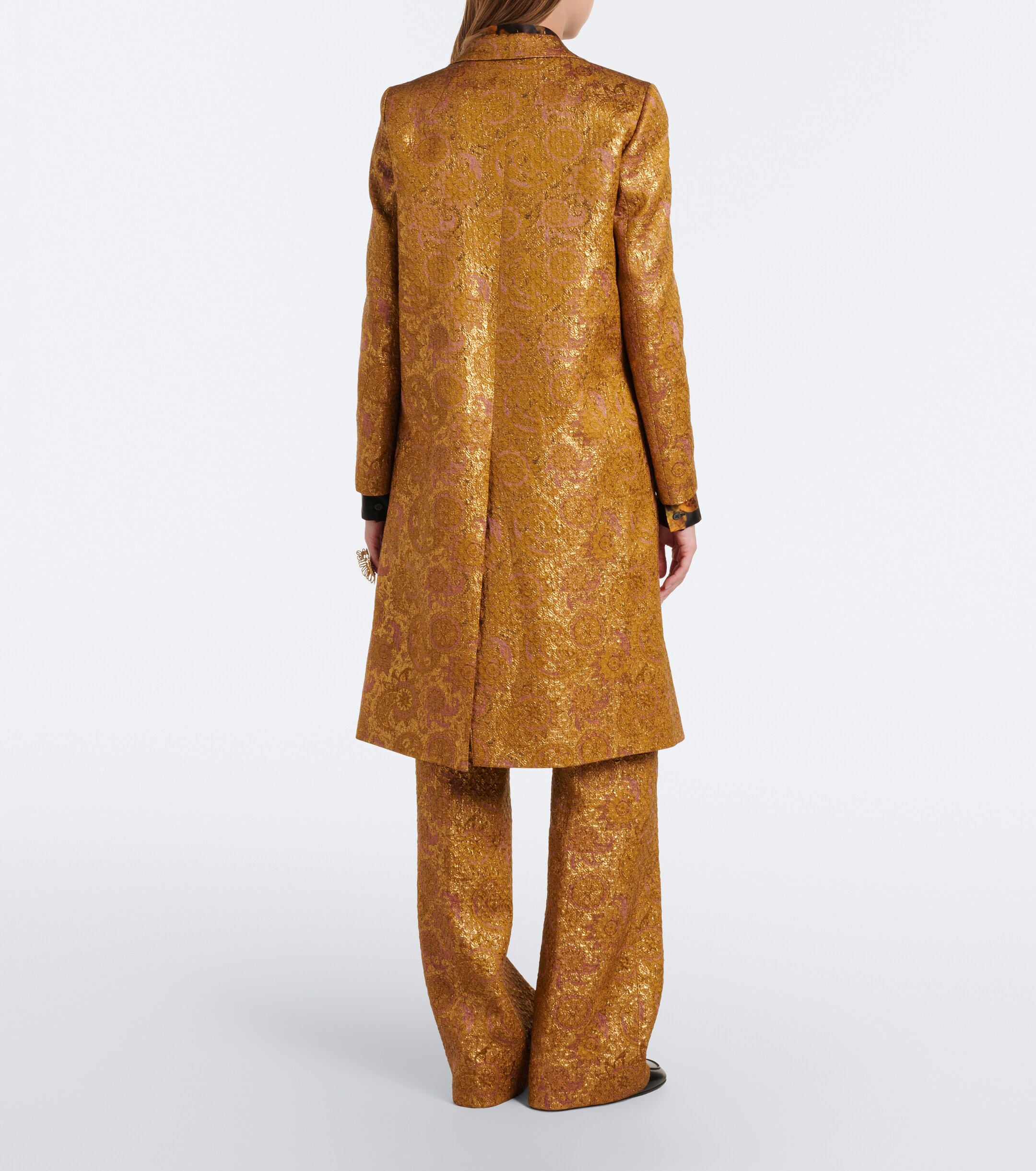 Dries Van Noten Dries Van Noten Jacquard linen, cotton, and silk-blend coat