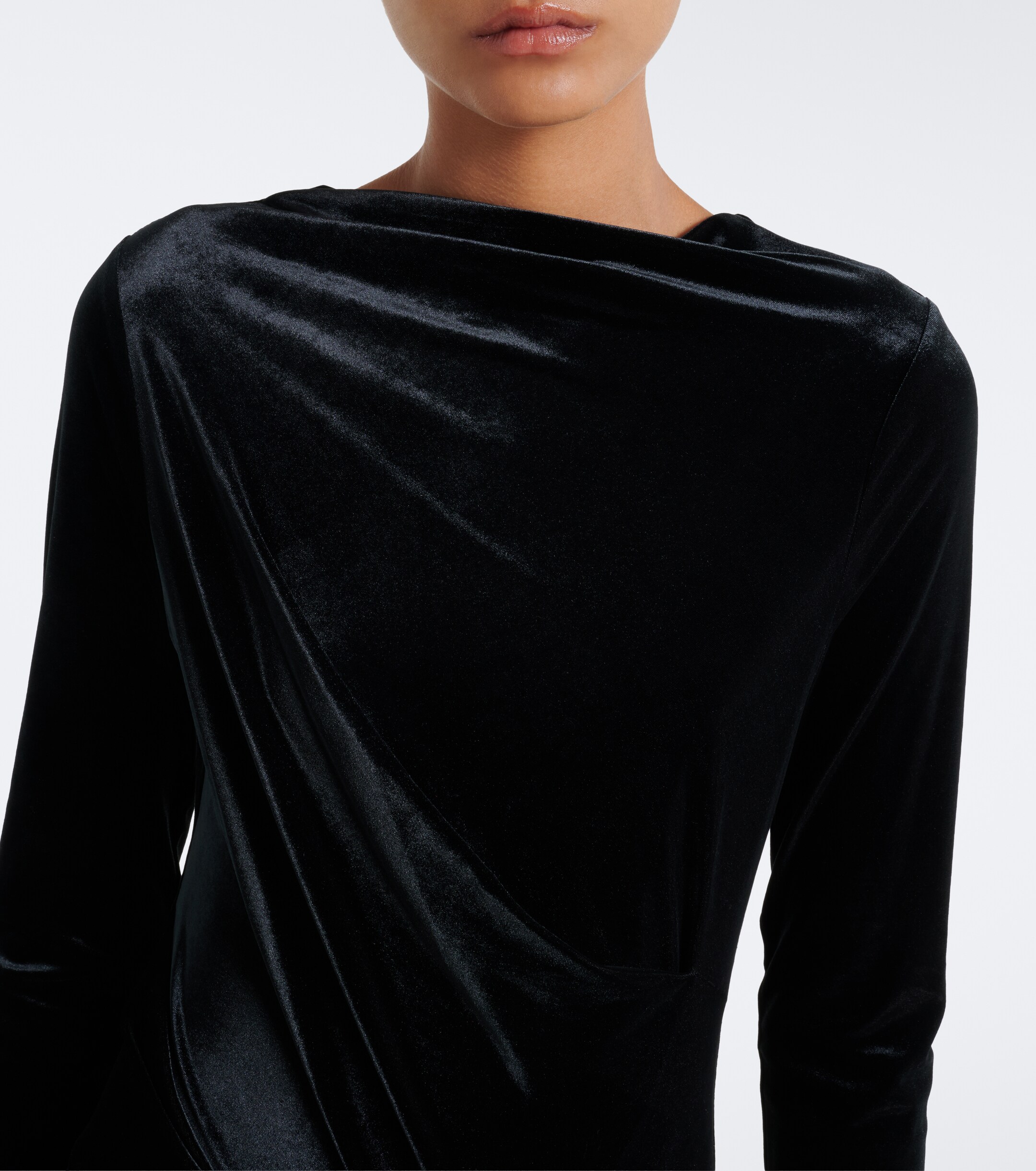 SIMKHAI Simkhai Ferrera gathered velvet midi dress
