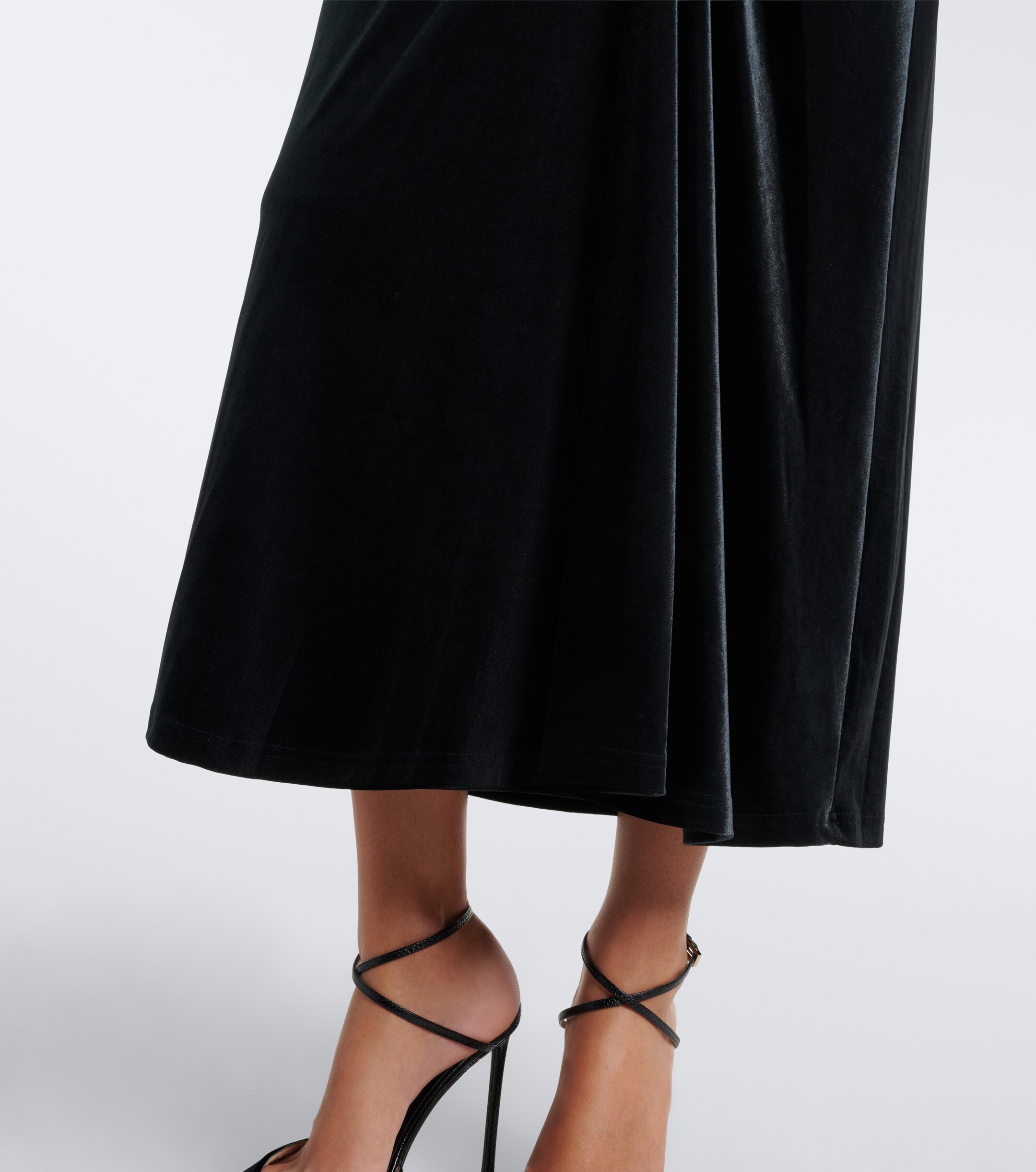 SIMKHAI Simkhai Ferrera gathered velvet midi dress