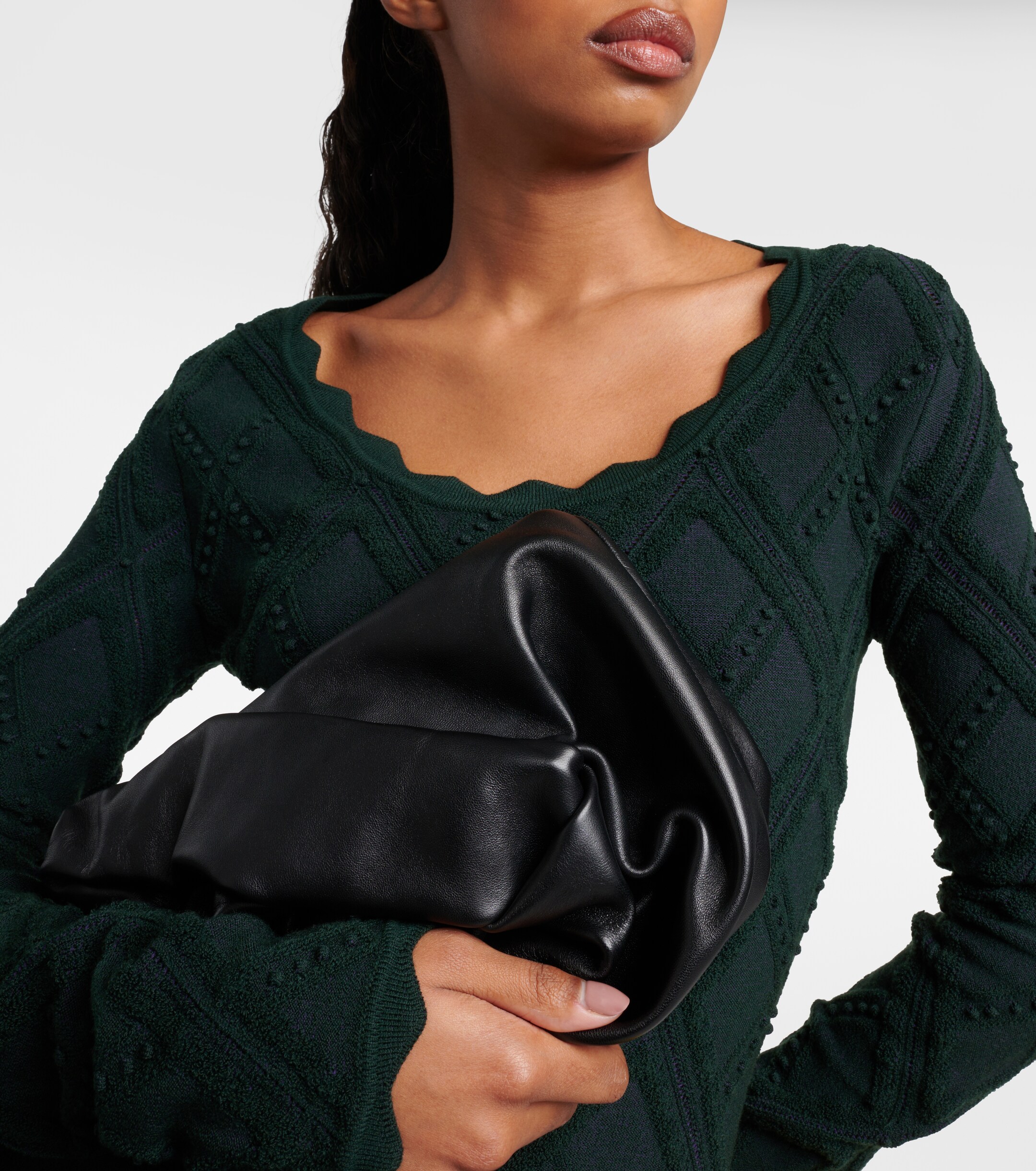Burberry Rose leather clutch