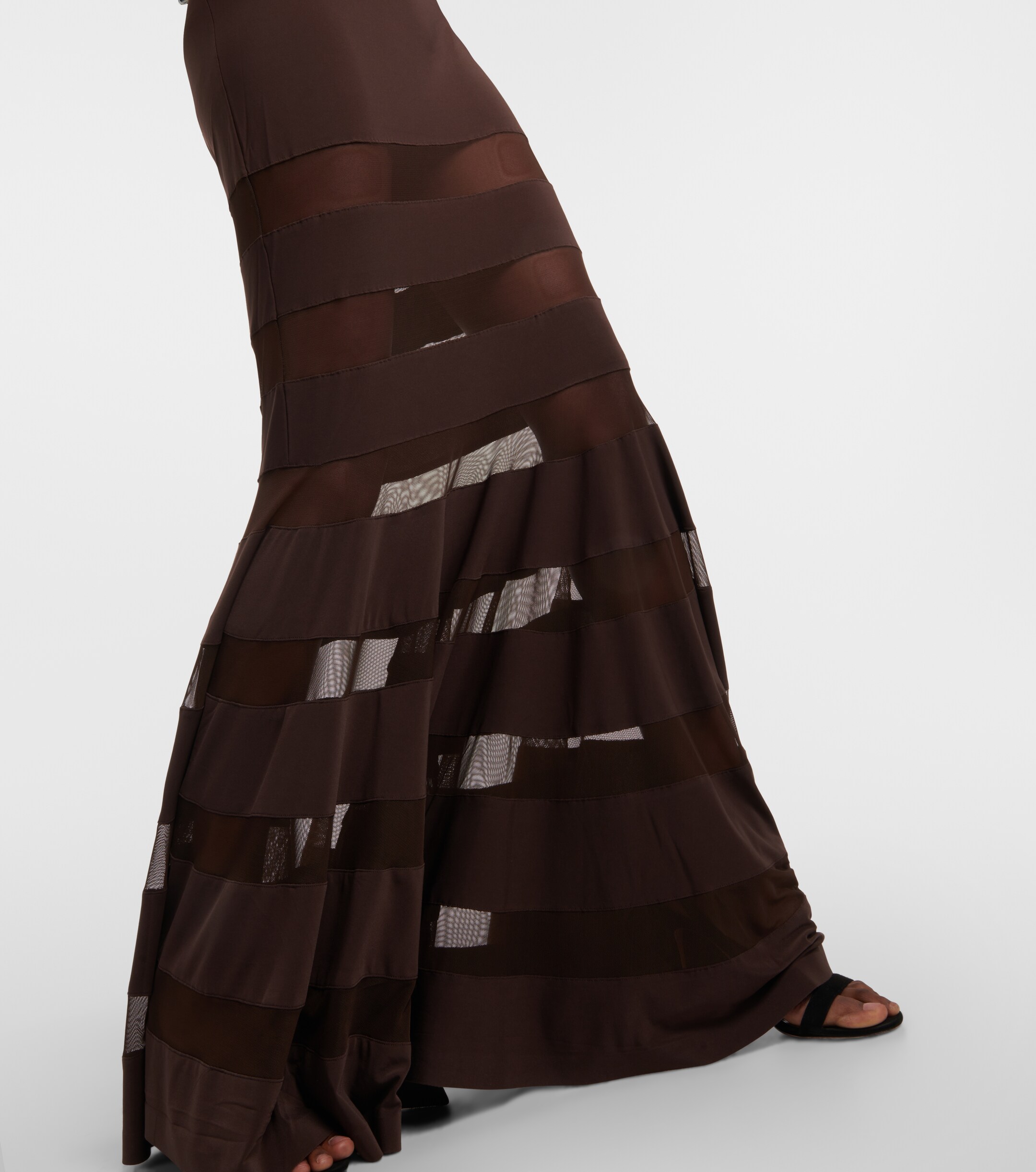 Norma Kamali Mesh-panelled gown