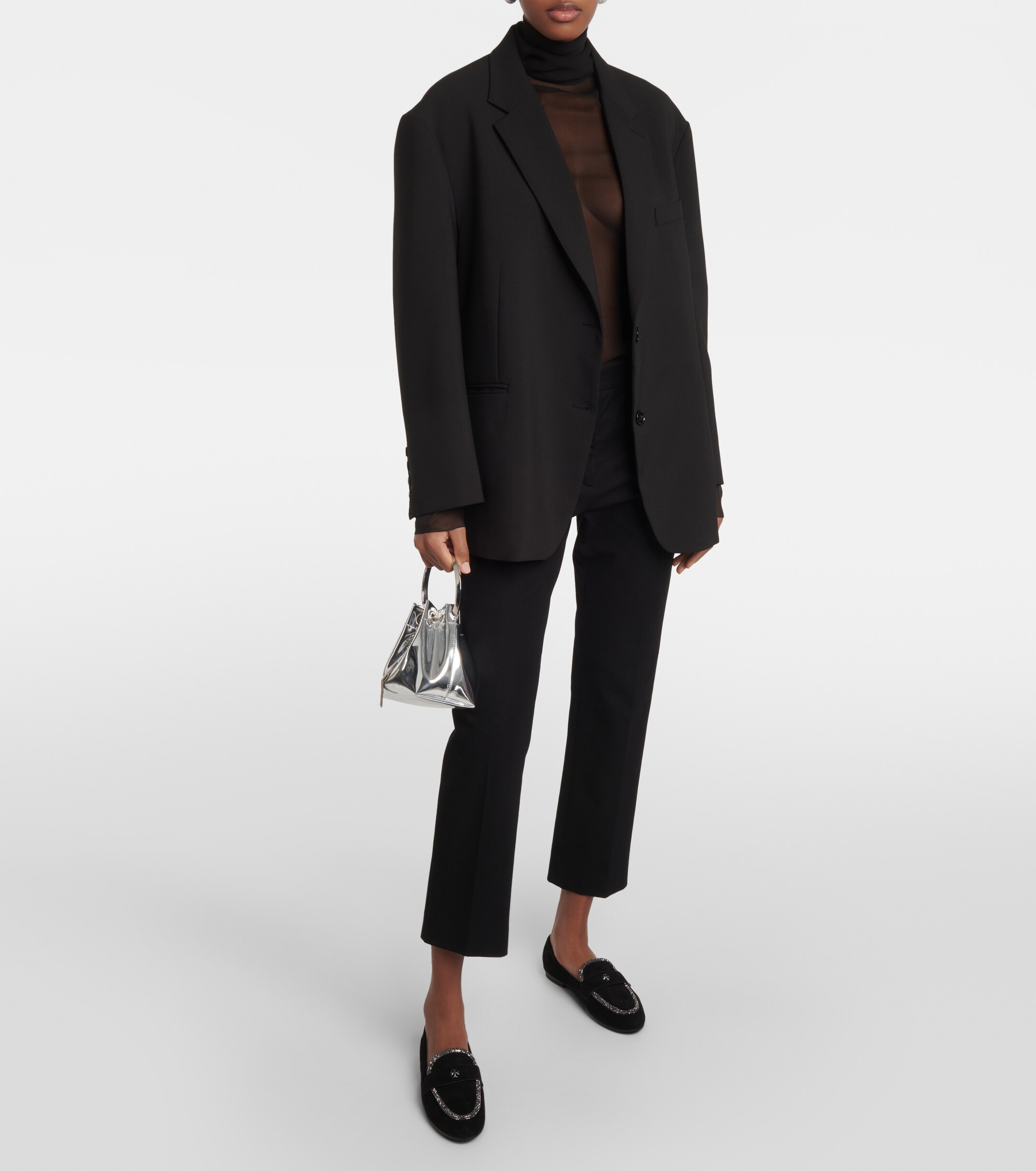 Tory Burch Crystal-embellished suede loafers