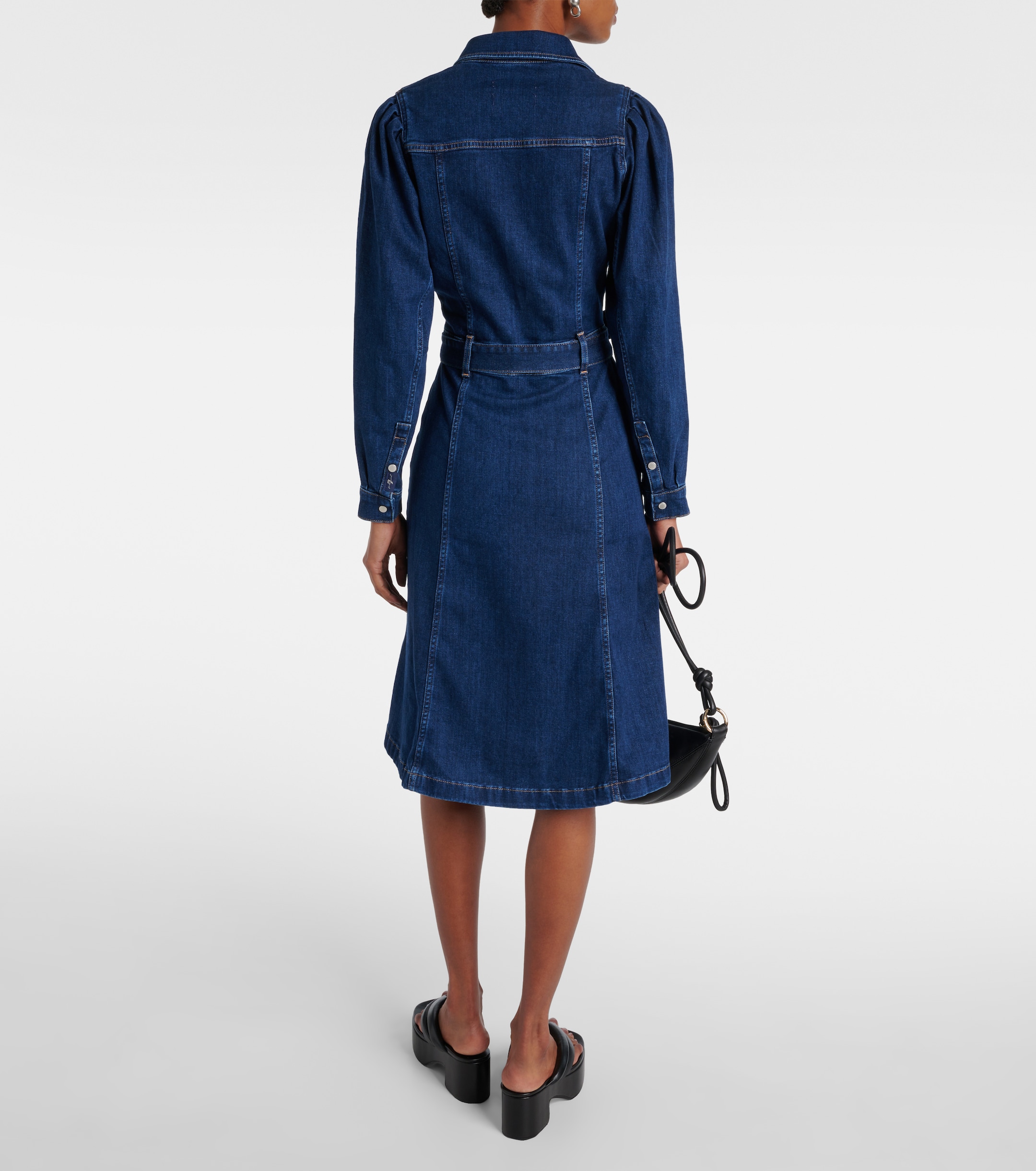 7 For All Mankind Denim midi dress