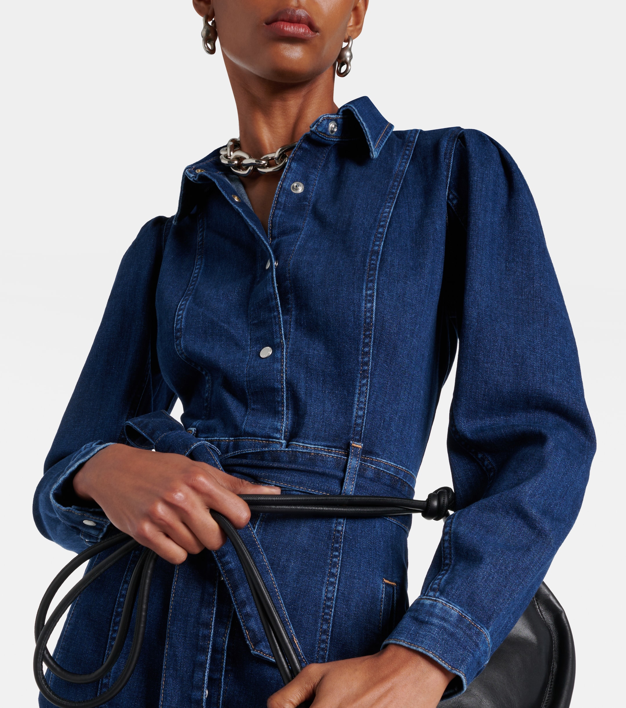 7 For All Mankind Denim midi dress
