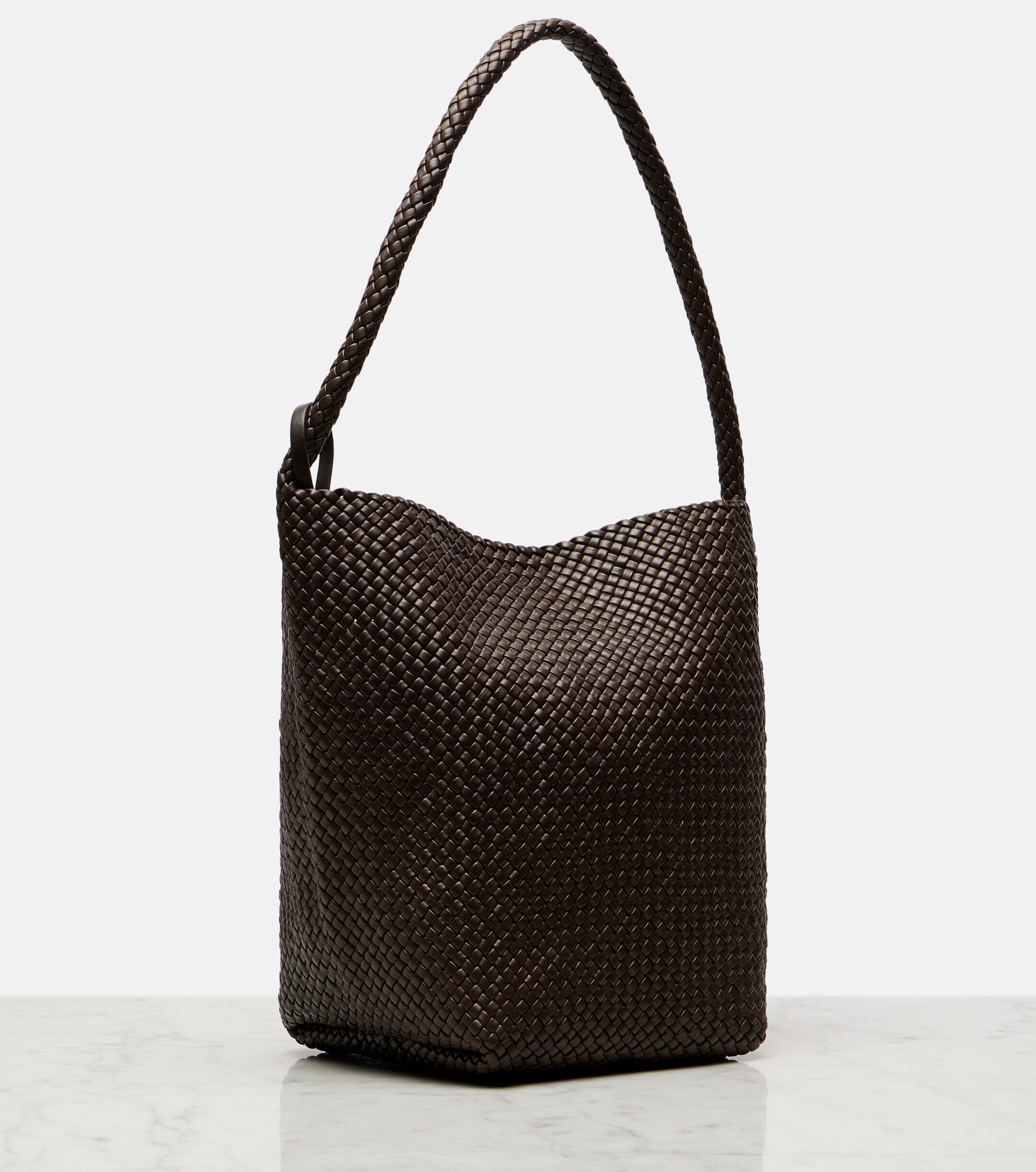 The Row N/S Park Medium woven leather shoulder bag