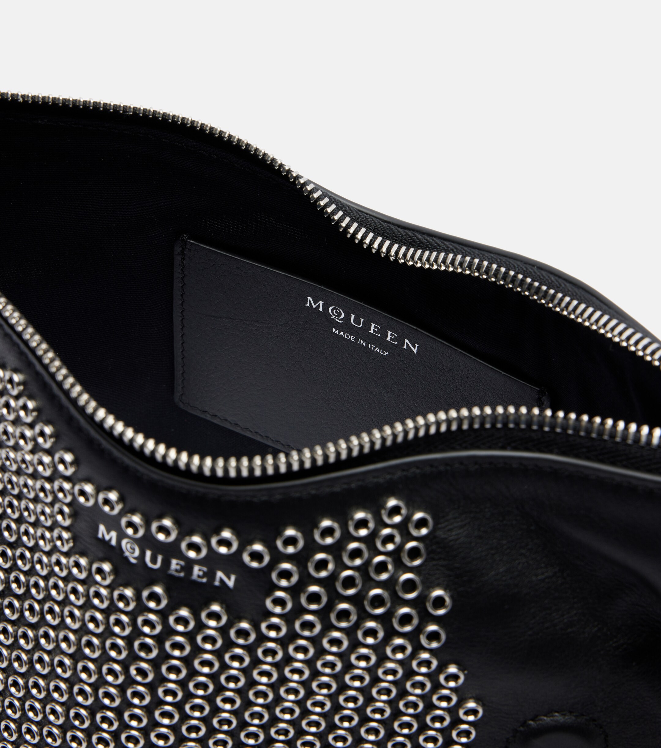 McQueen Manta embellished leather clutch