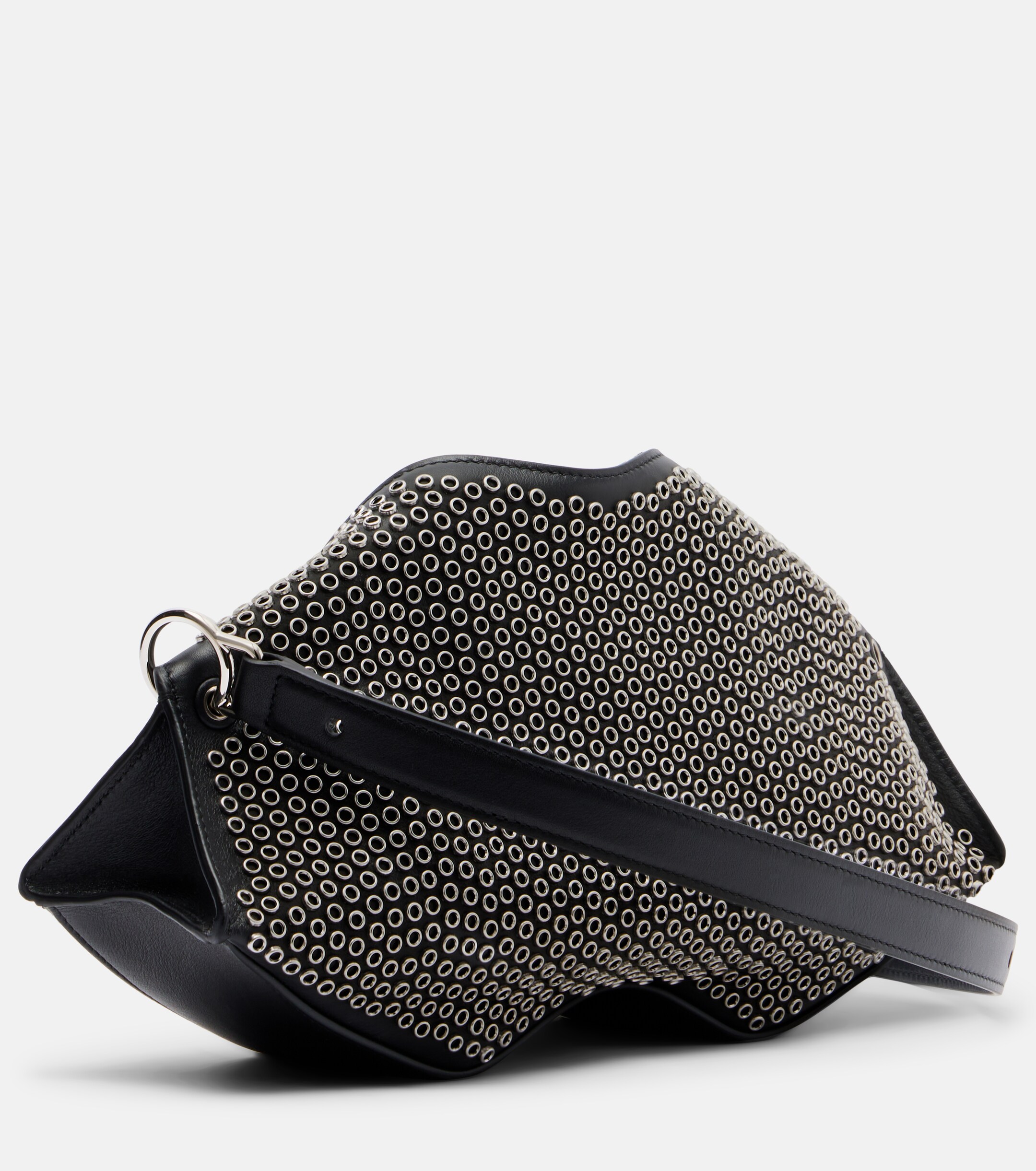 McQueen Manta embellished leather clutch