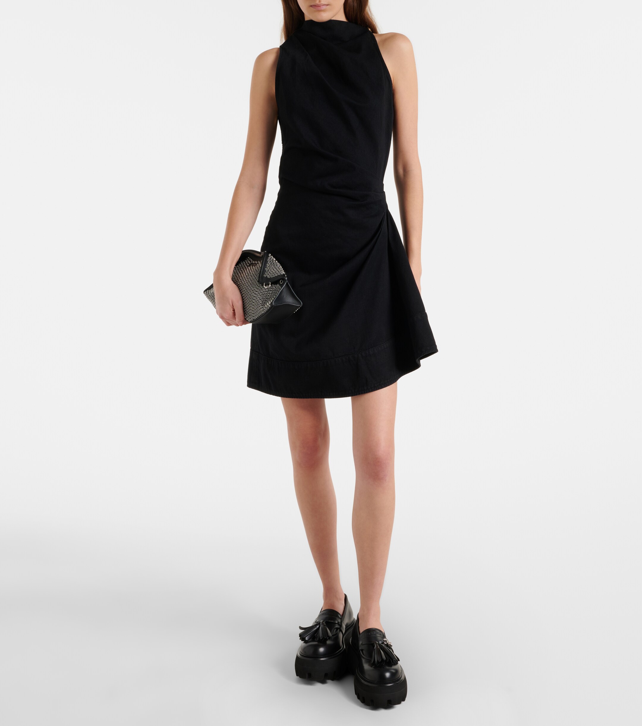 McQueen Manta embellished leather clutch