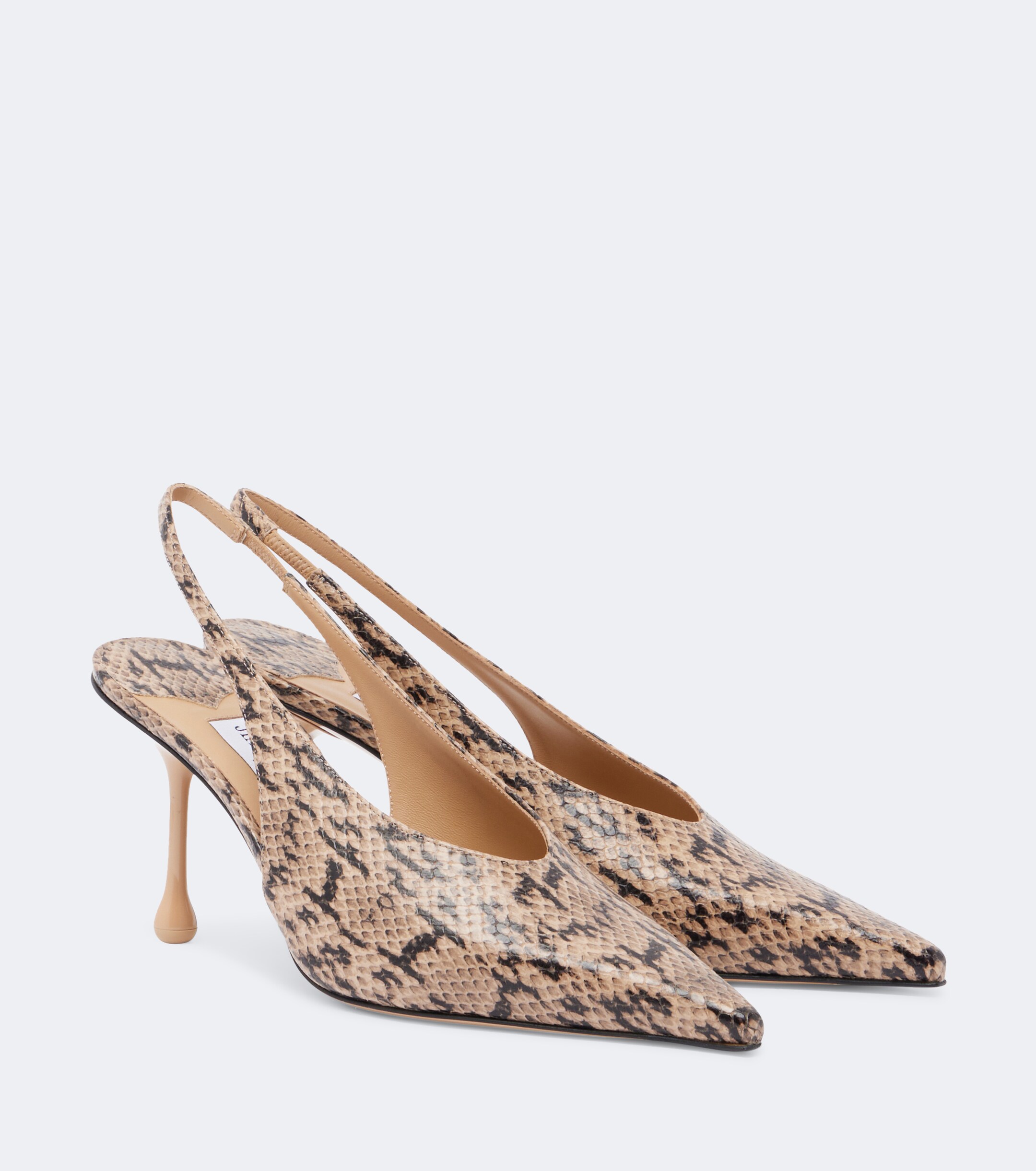 JIMMY CHOO Jimmy Choo Isa snake-effect leather slingback pumps
