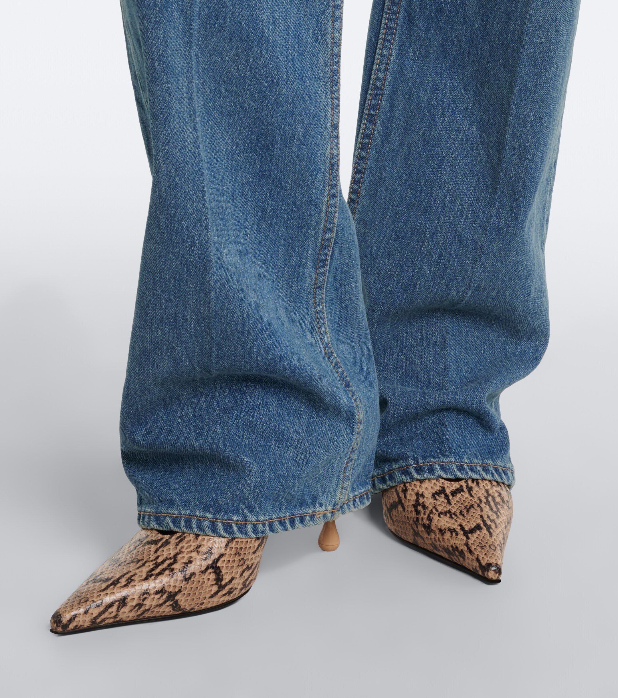 JIMMY CHOO Jimmy Choo Isa snake-effect leather slingback pumps