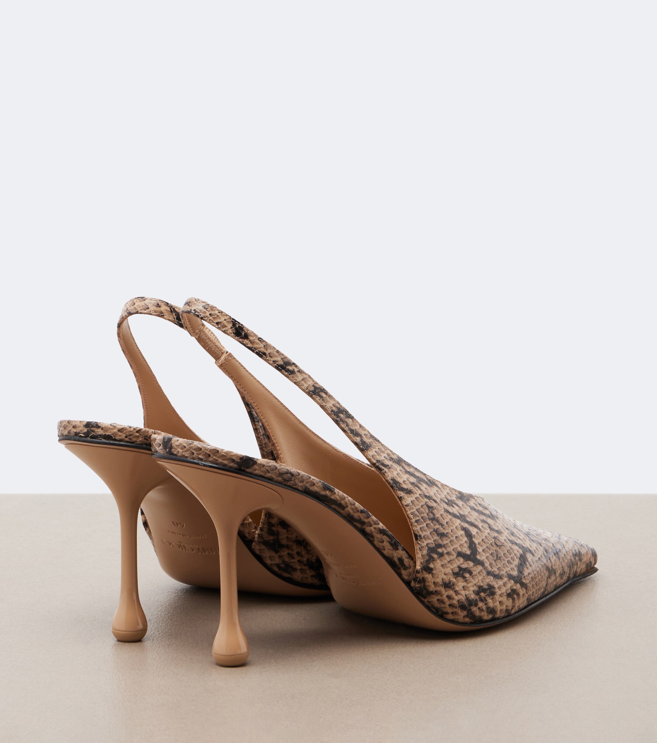 JIMMY CHOO Jimmy Choo Isa snake-effect leather slingback pumps