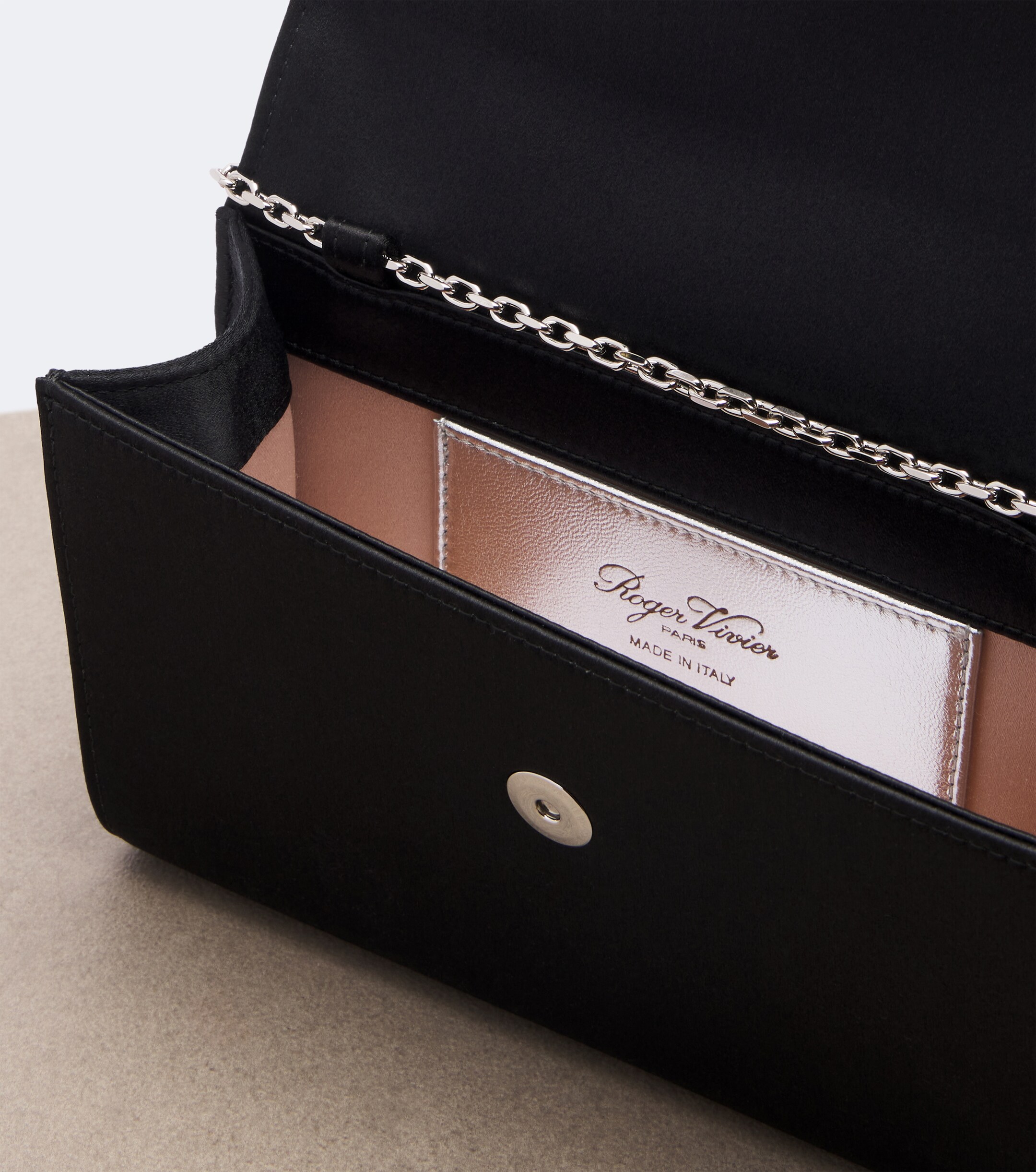 ROGER VIVIER Roger Vivier Efflorescence Mini embellished satin clutch