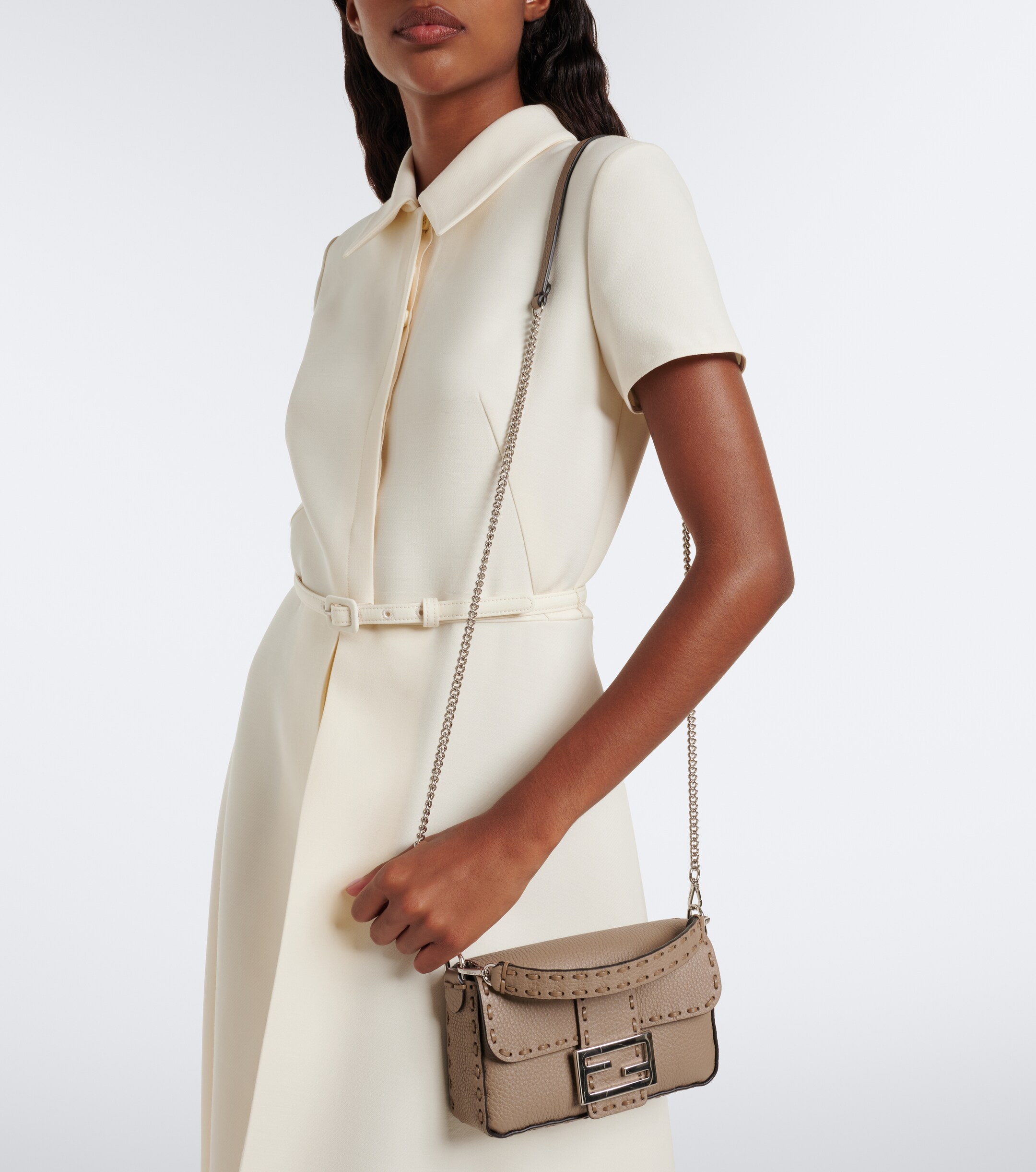 Fendi Fendi Baguette Mini leather top-handle bag