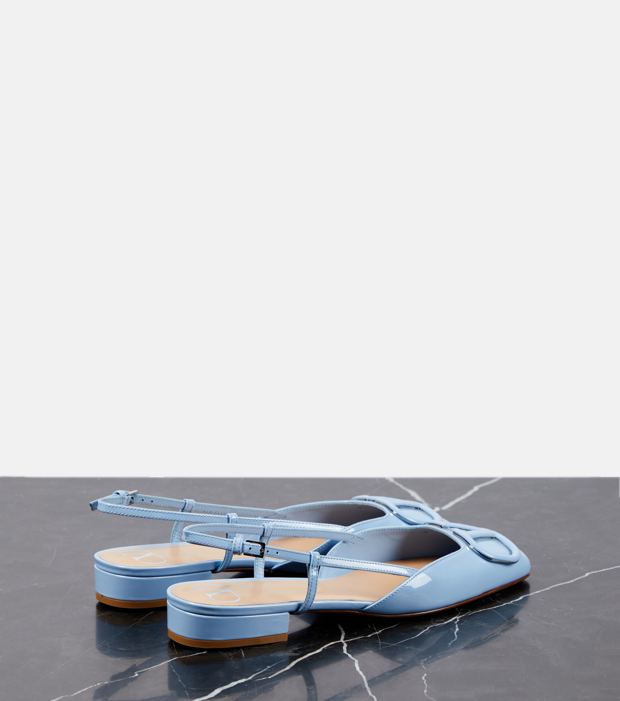Valentino Garavani VLogo Signature leather slingback flats thumbnail