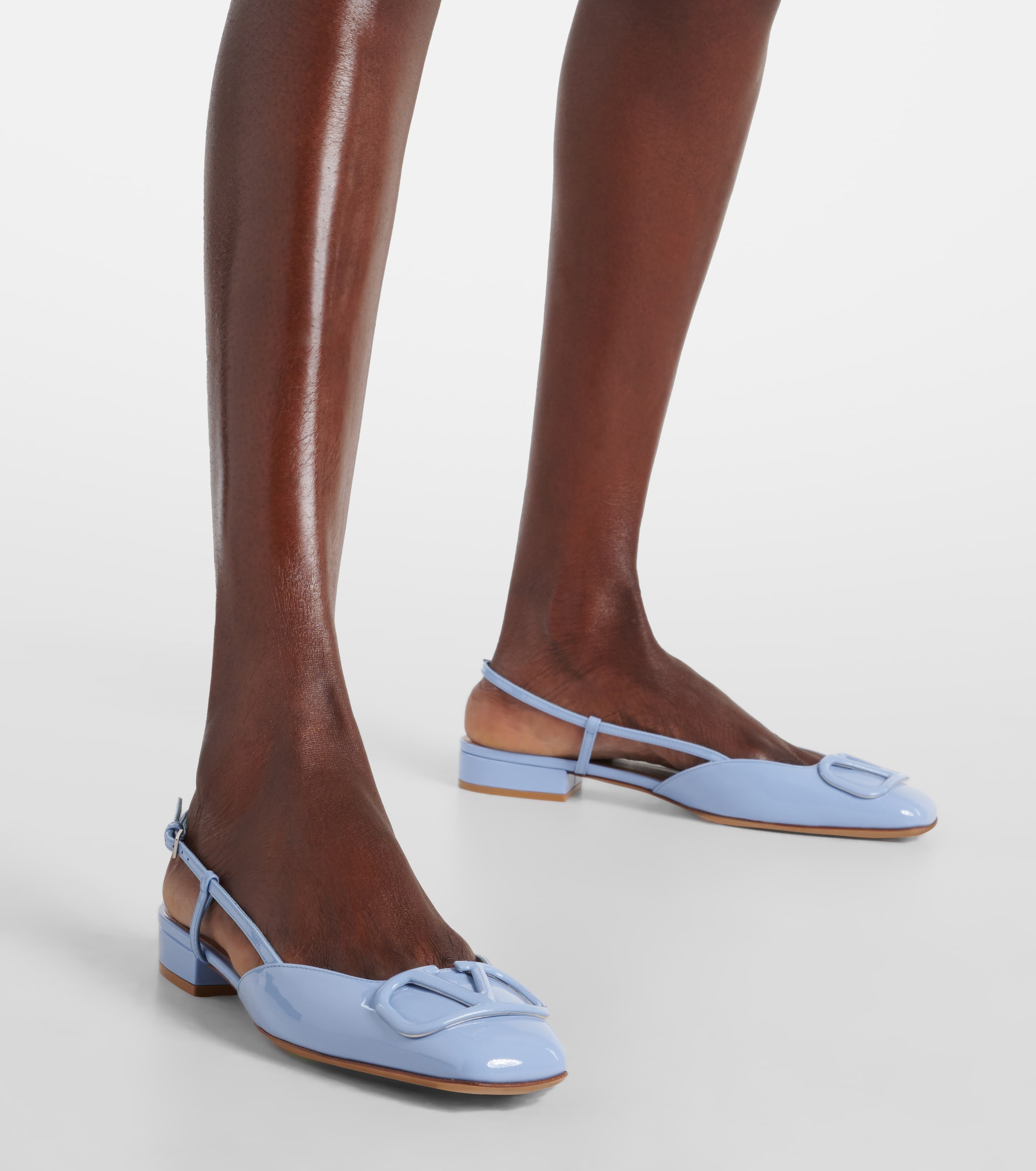Valentino Garavani VLogo Signature leather slingback flats thumbnail
