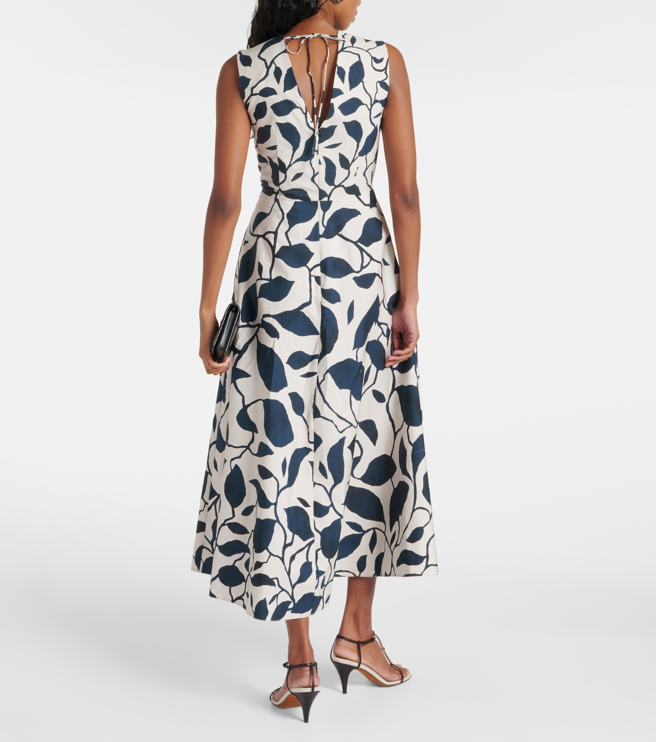 S Max Mara Printed cotton poplin midi dress