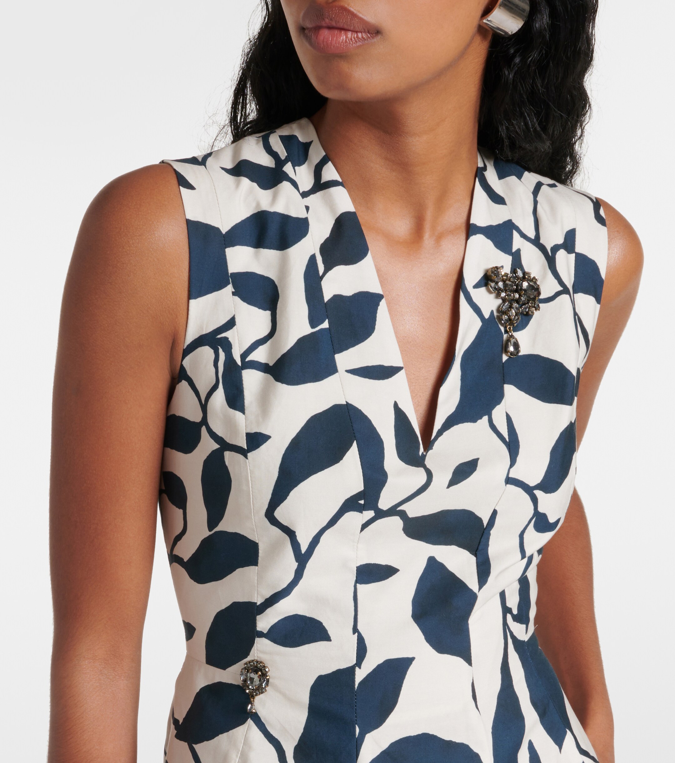 S Max Mara Printed cotton poplin midi dress