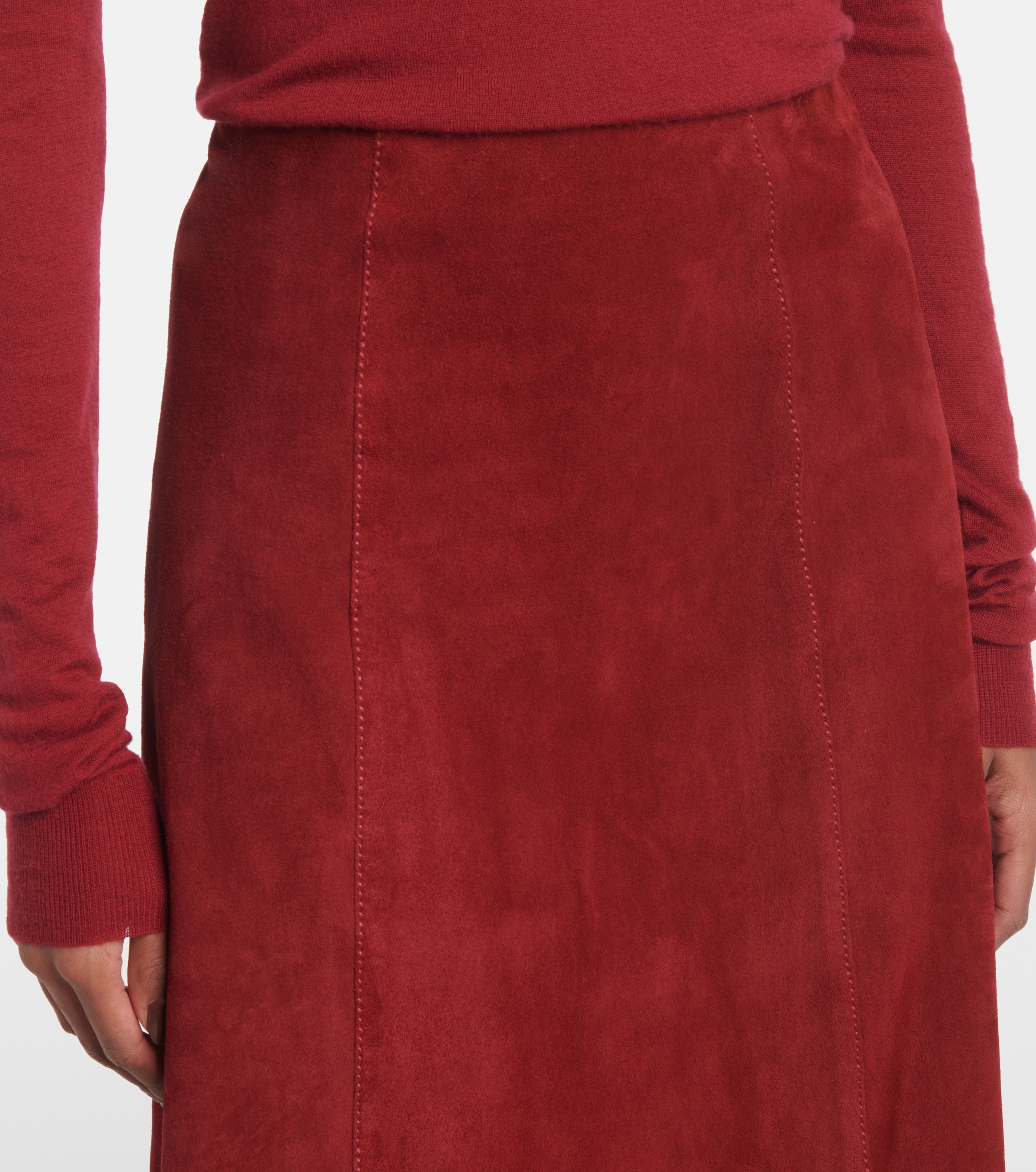 JOSEPH Suede midi skirt thumbnail