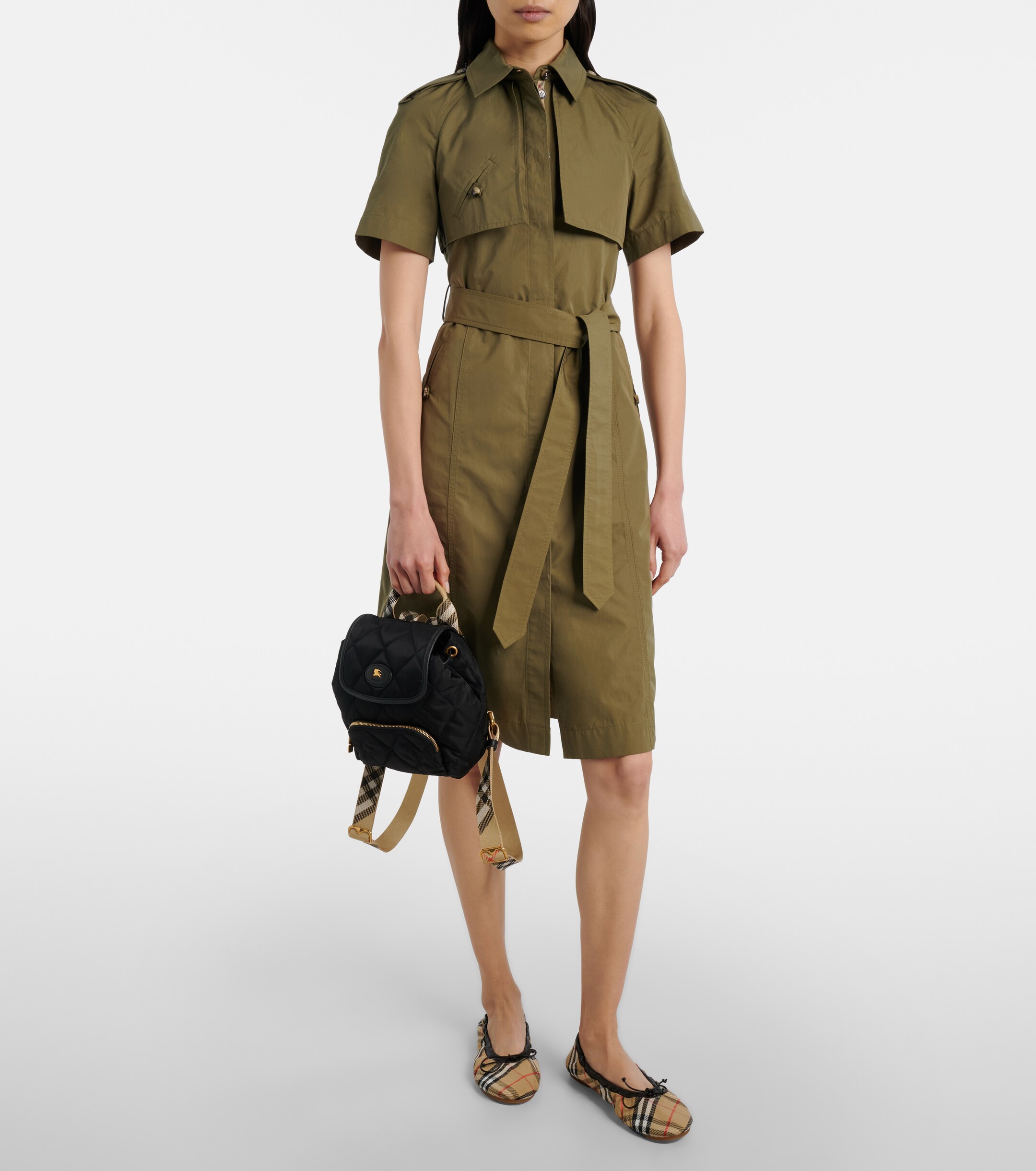 Burberry Mini leather-trimmed backpack