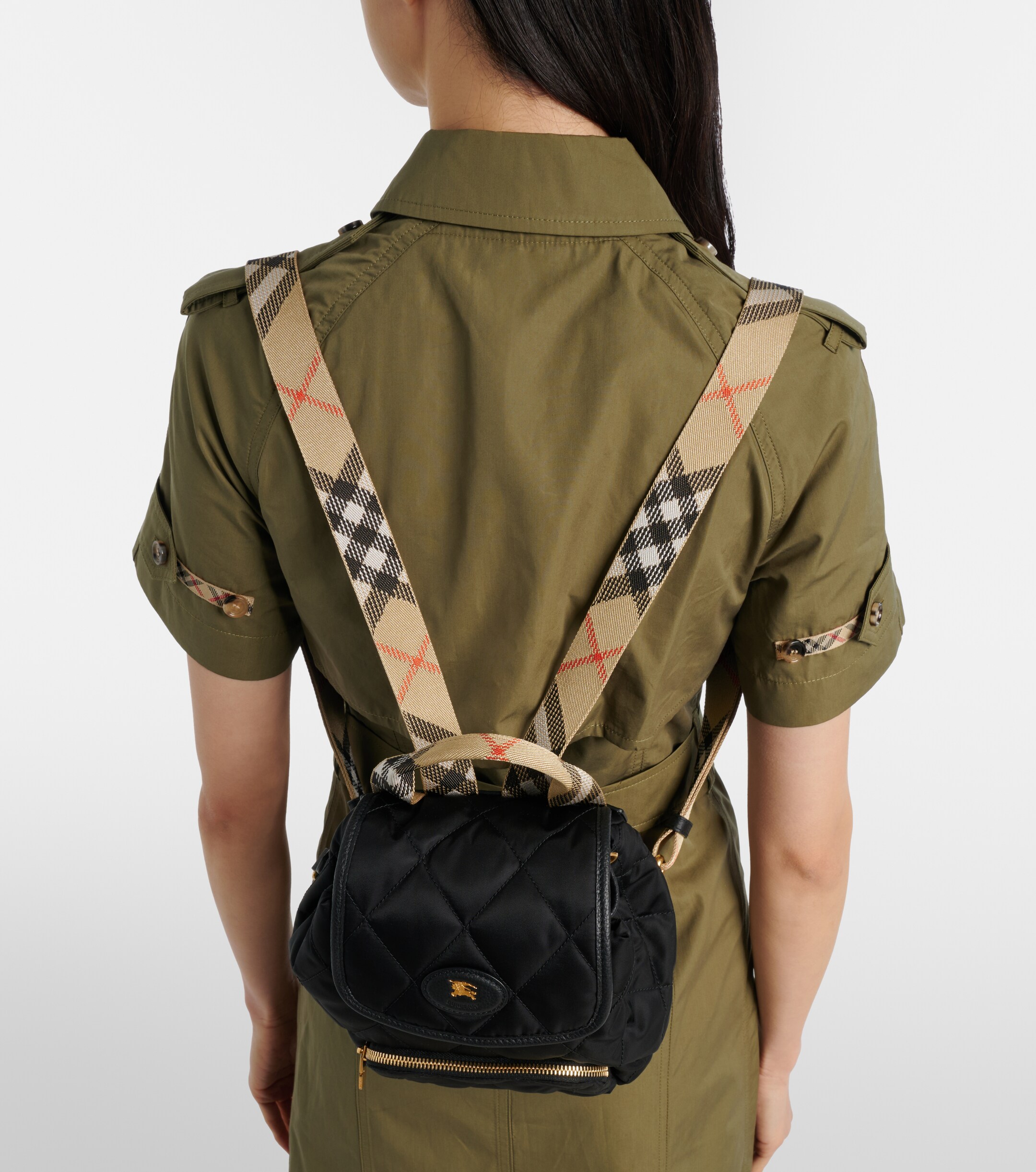 Burberry Mini leather-trimmed backpack