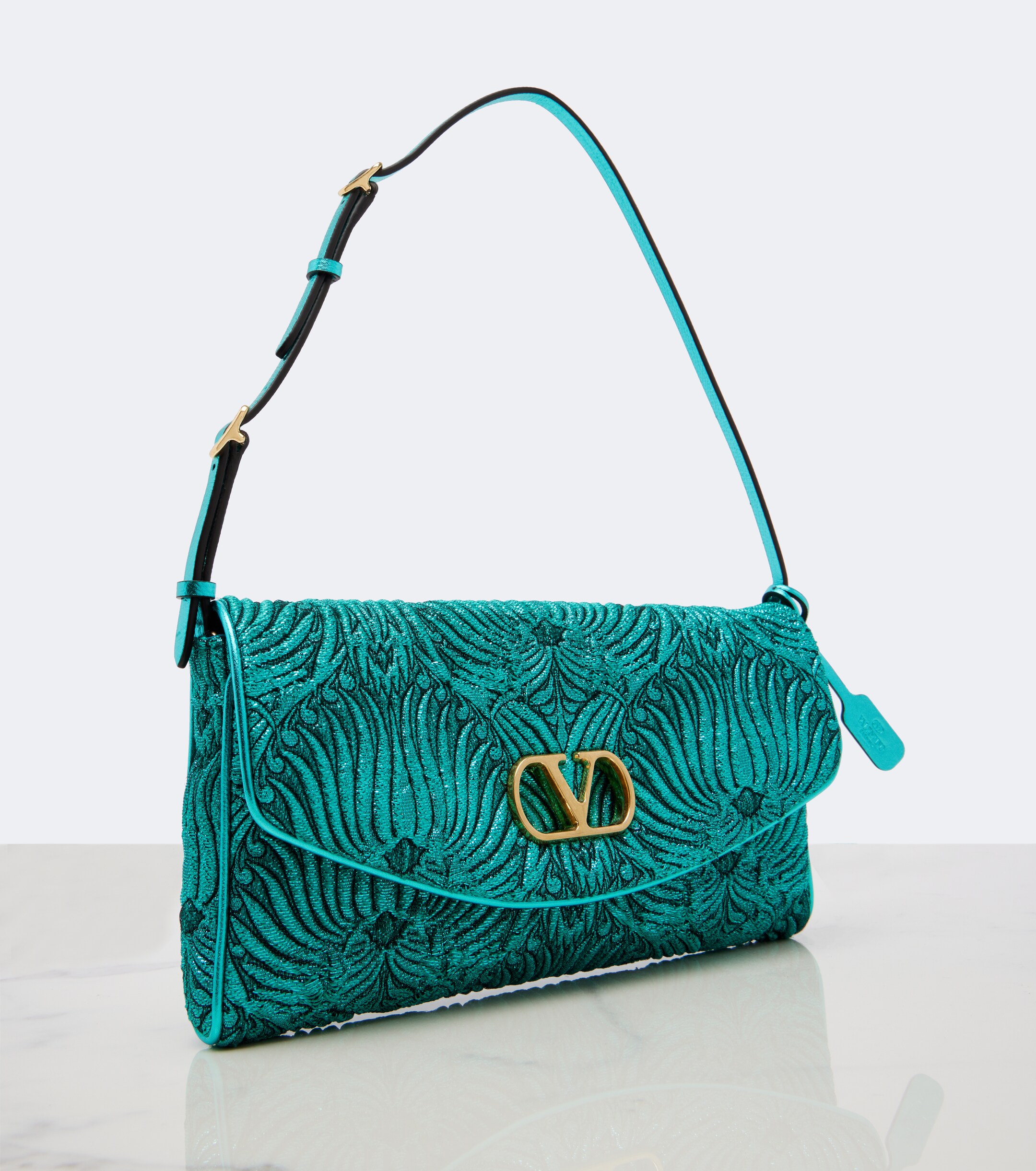 Valentino Garavani DeVain Small cloqué jacquard shoulder bag thumbnail