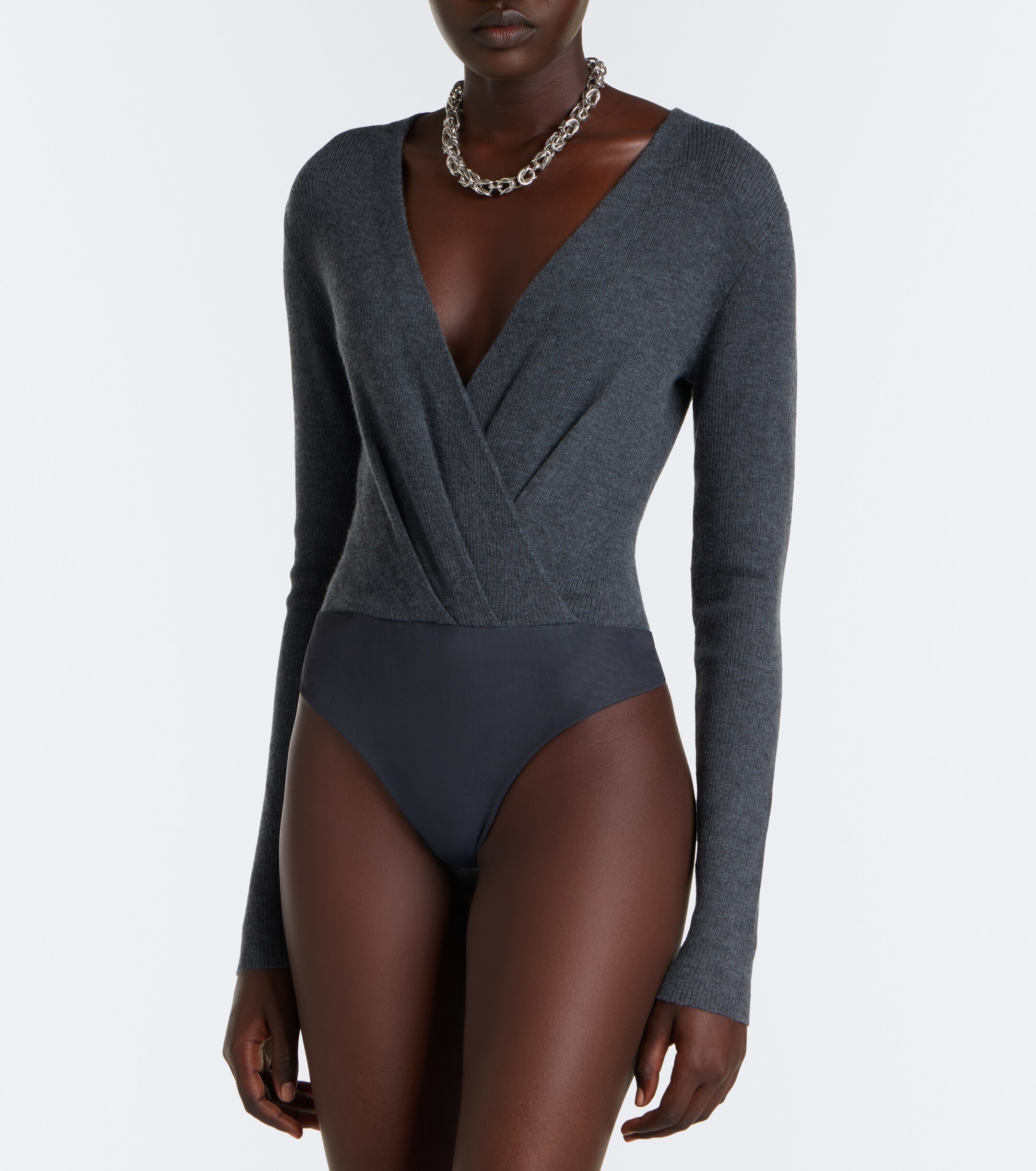 Max Mara Max Mara Draped cashmere bodysuit