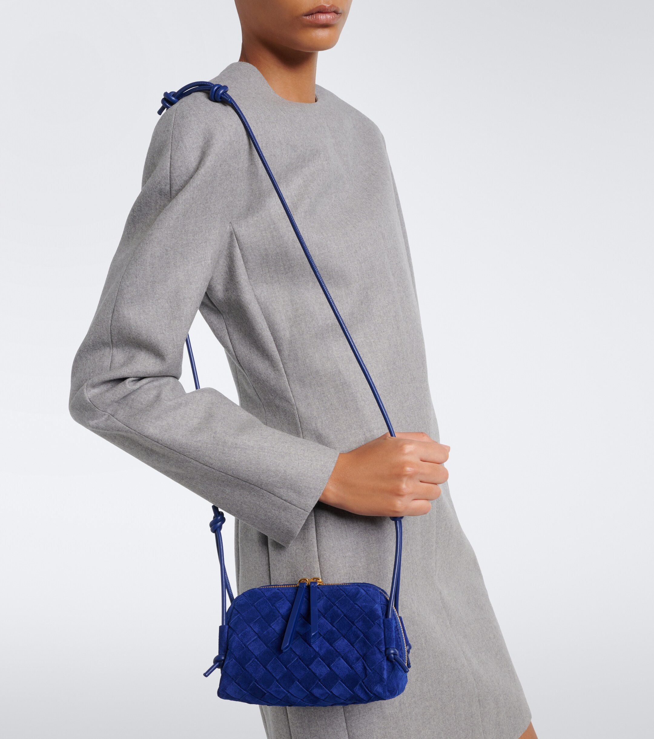 Bottega Veneta Bottega Veneta Concert Intrecciato suede crossbody bag