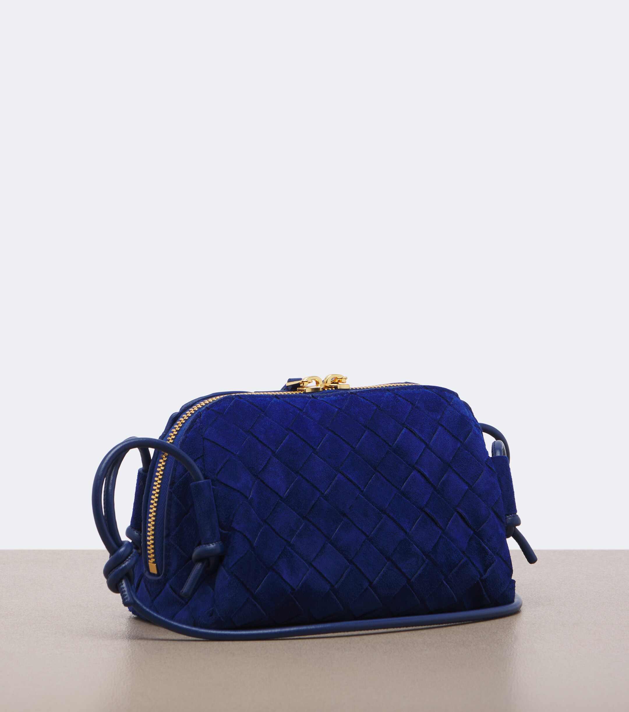 Bottega Veneta Bottega Veneta Concert Intrecciato suede crossbody bag