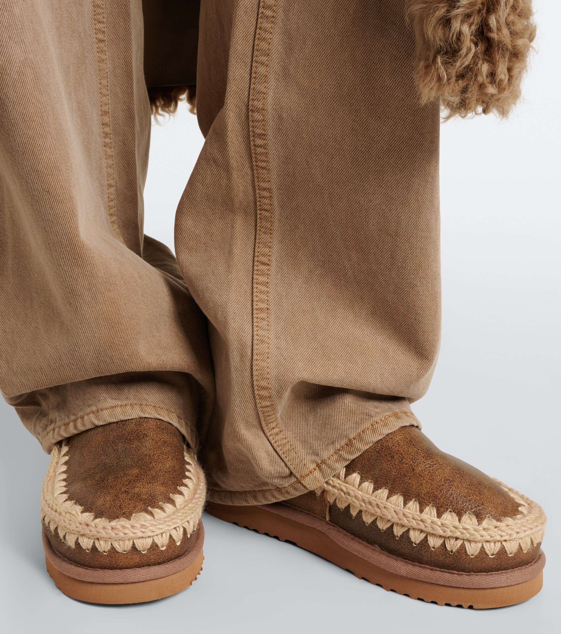 MOU Mou Shearling-lined leather ankle boots