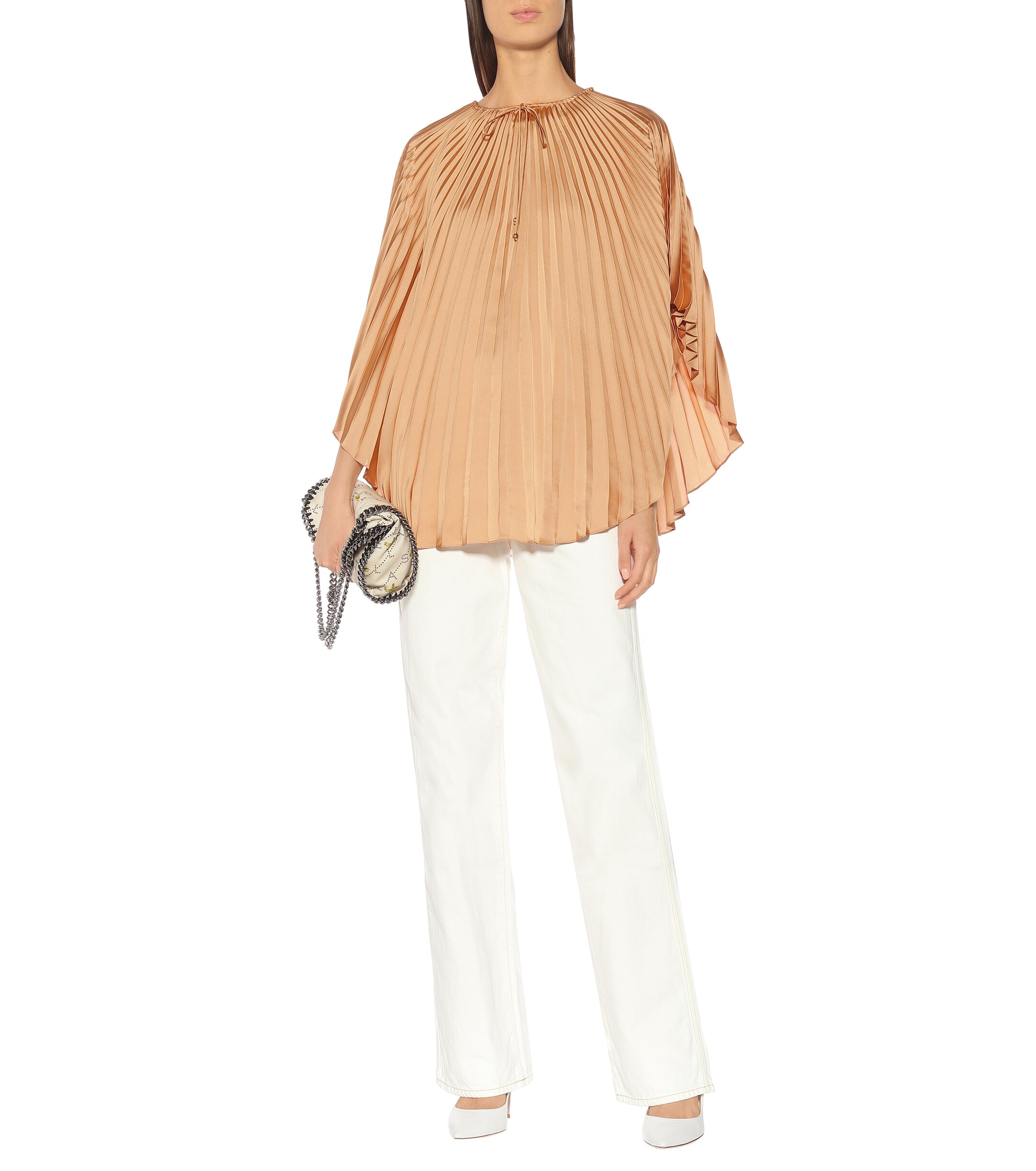 Stella McCartney Moama pleated satin top