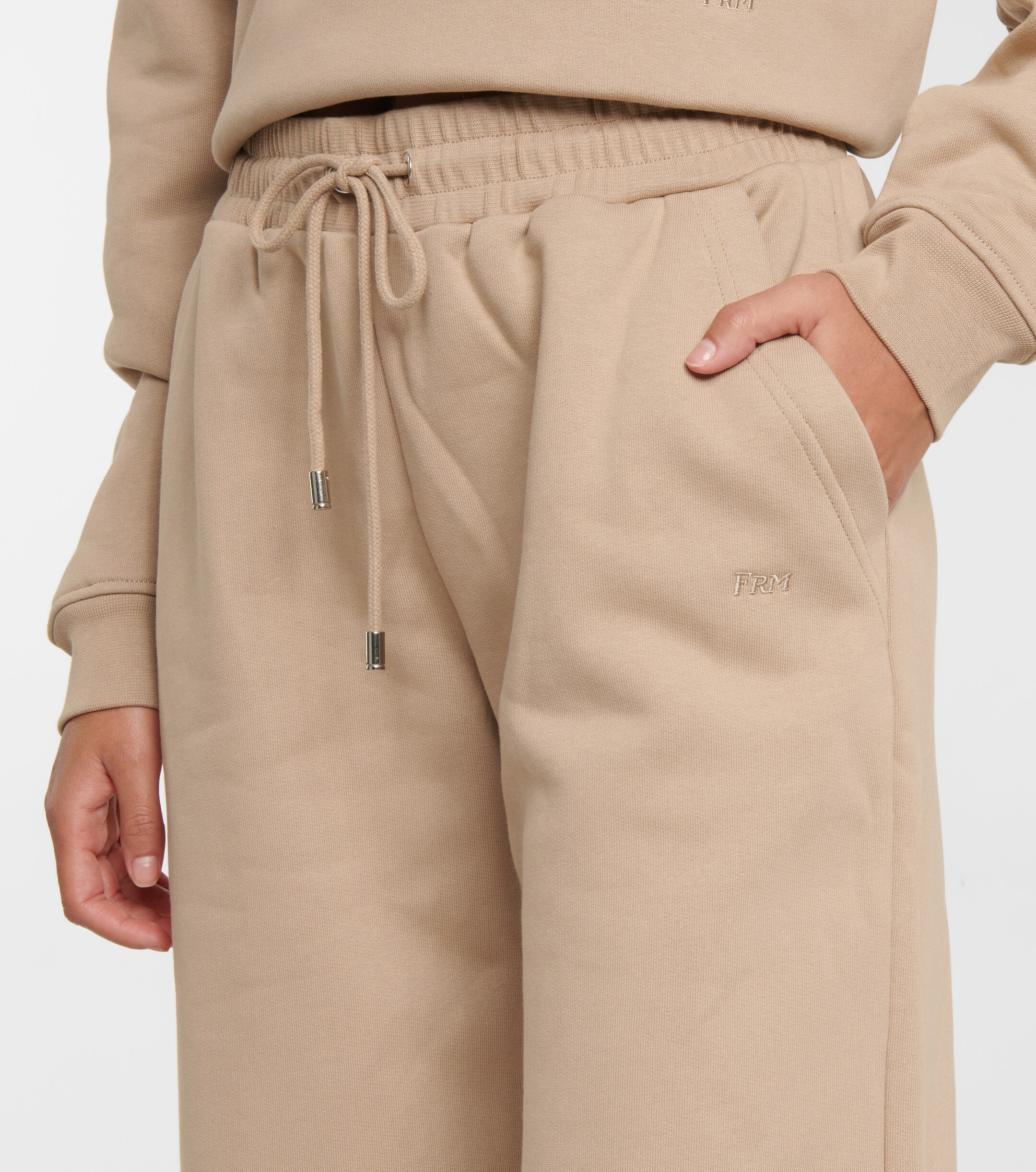 FRAME High-rise cotton-blend sweatpants