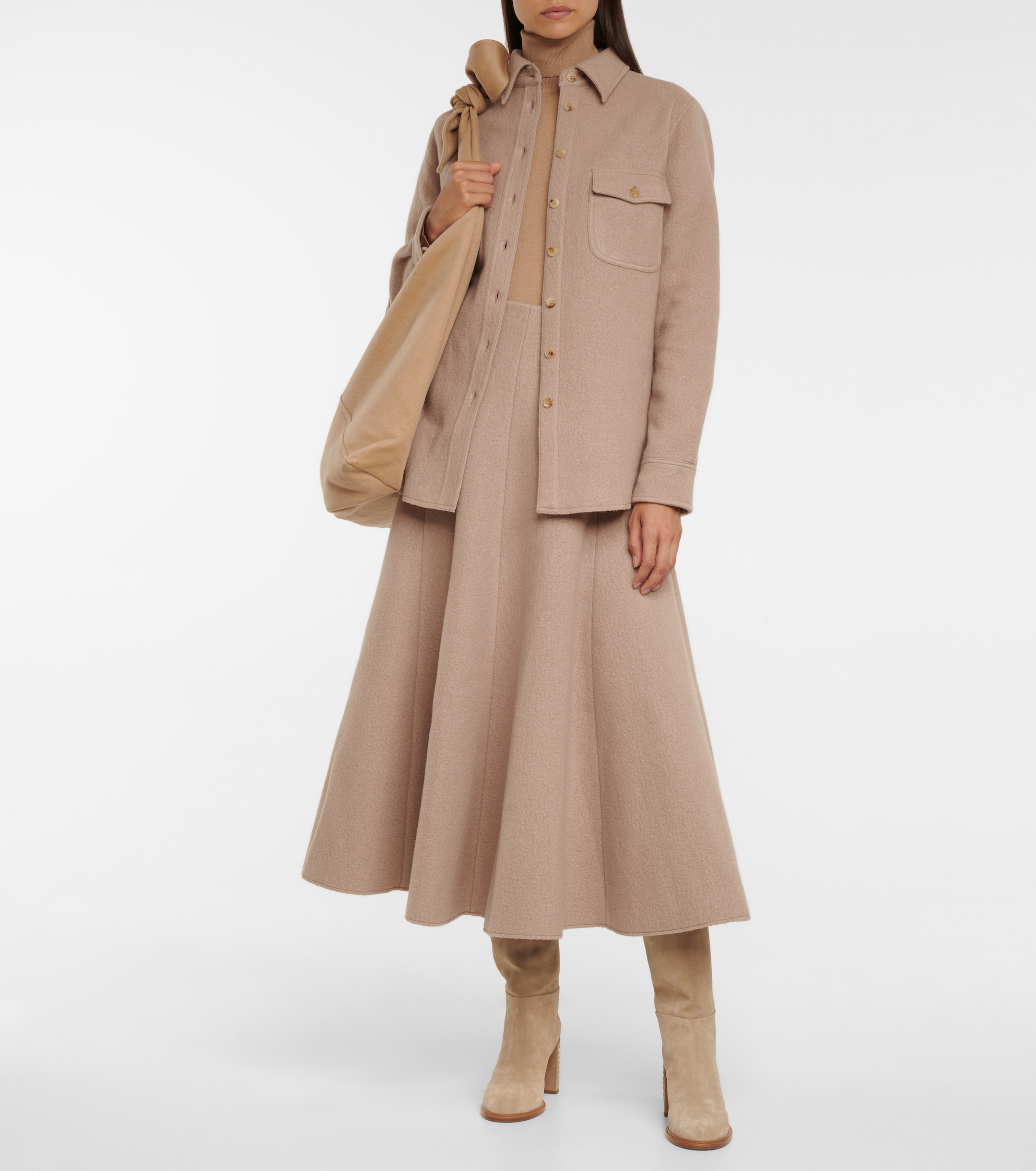 Gabriela Hearst Maureen high-rise pleated midi skirt