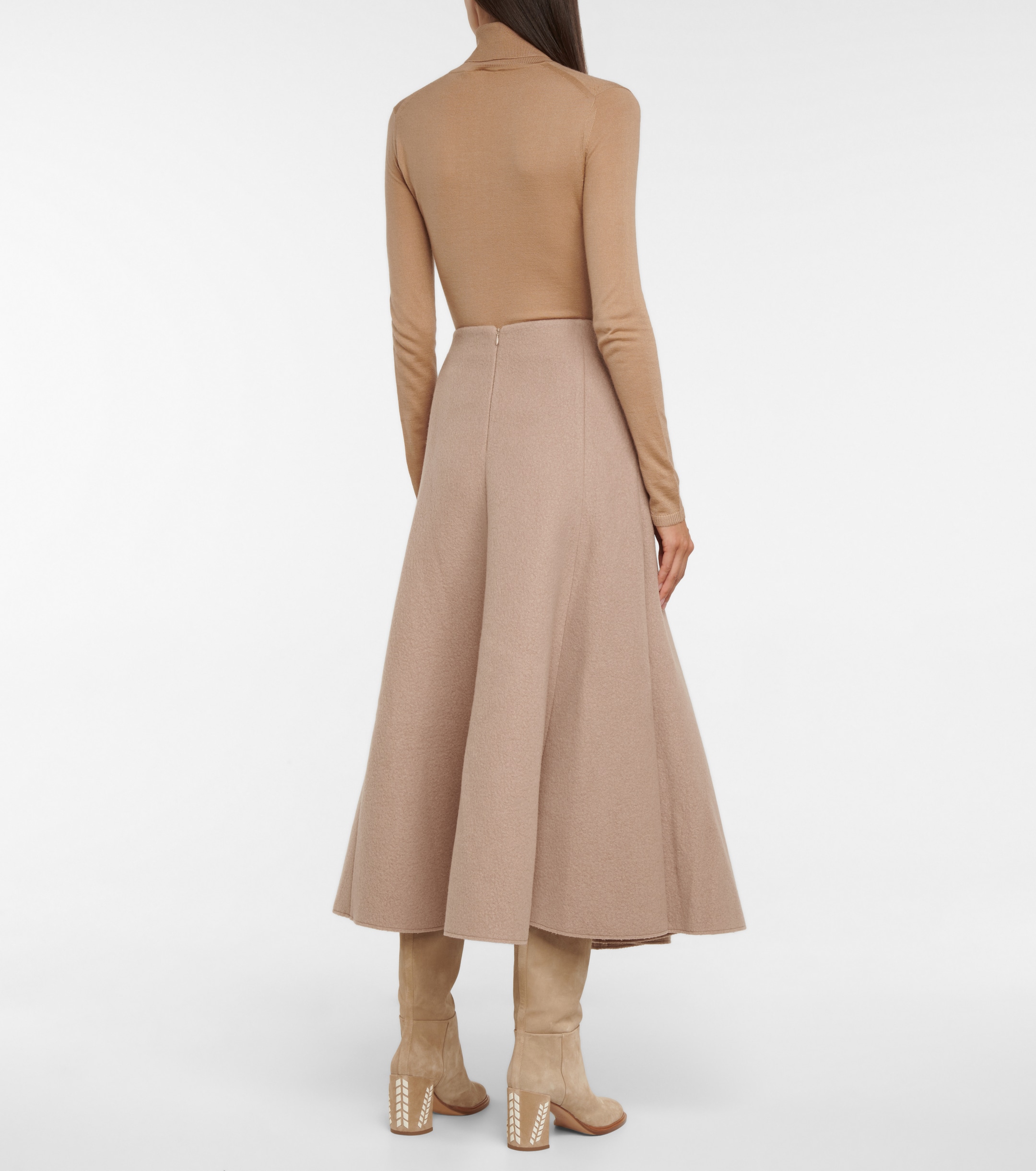 Gabriela Hearst Maureen high-rise pleated midi skirt