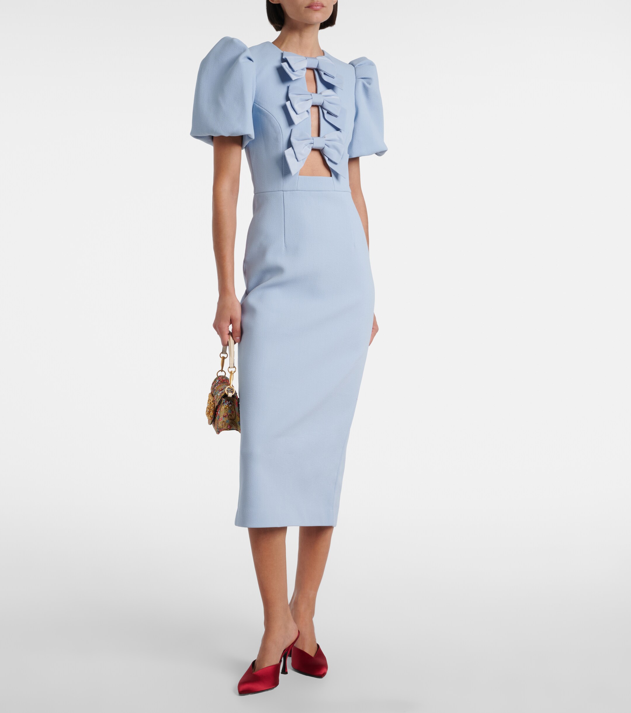 Rebecca Vallance Bridal Annabelle bow-detail midi dress