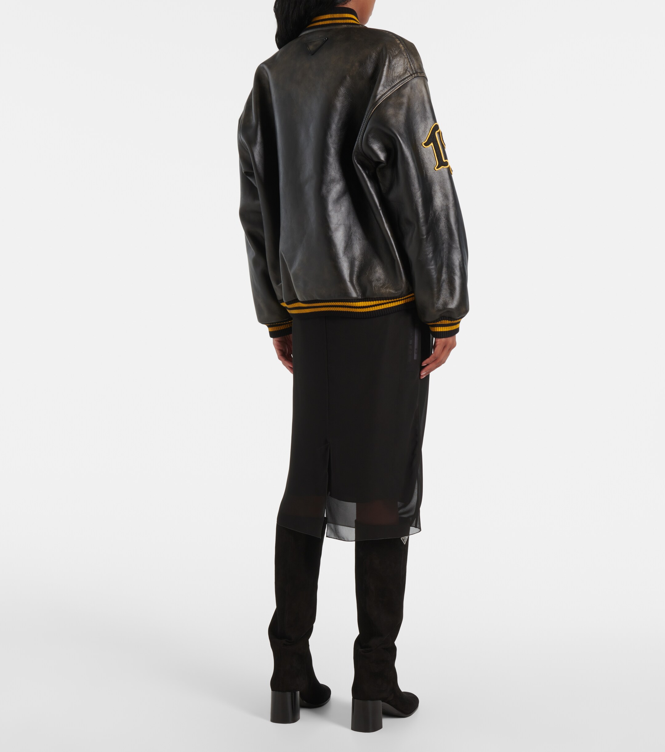 Prada Leather varsity jacket thumbnail