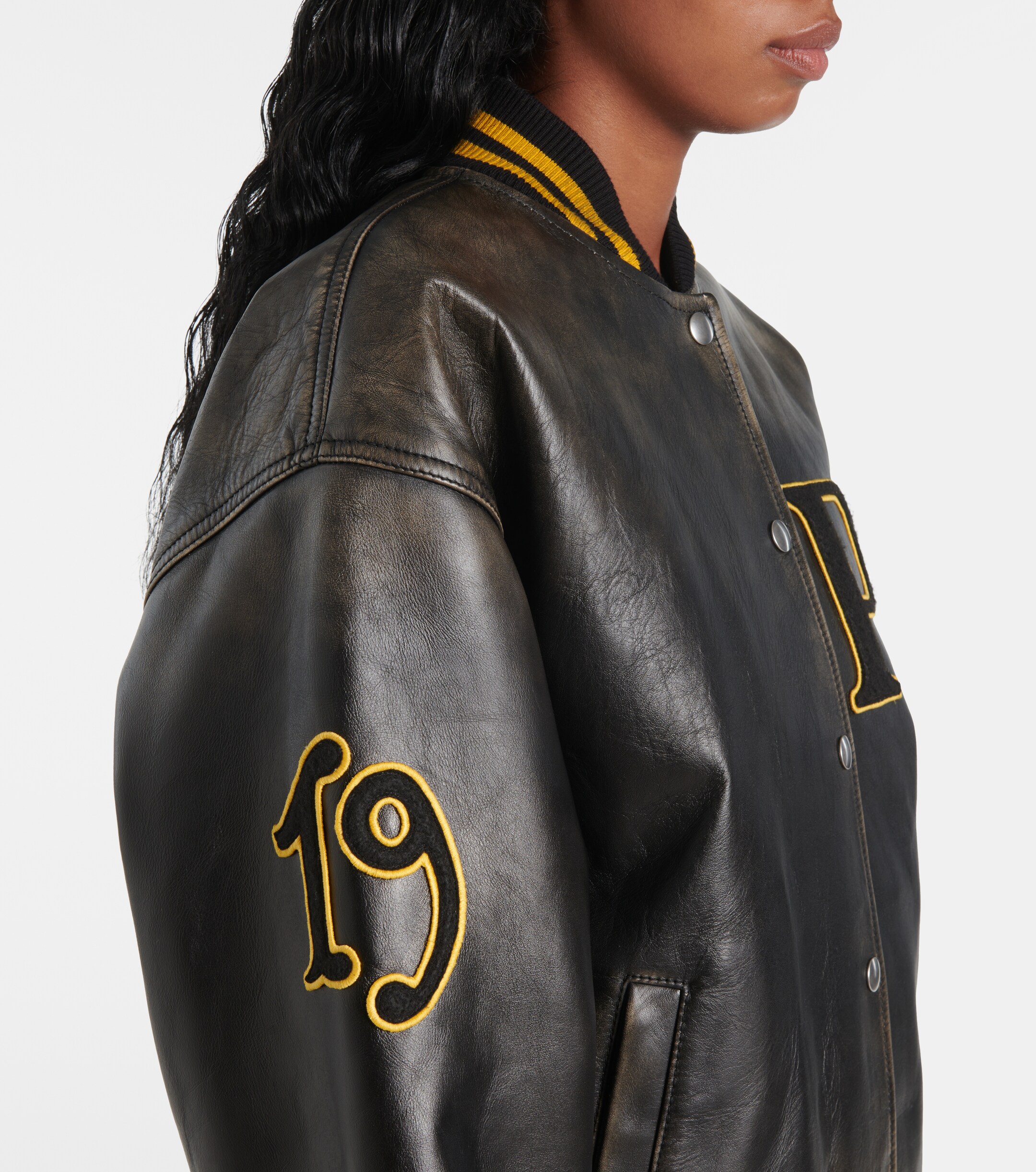 Prada Leather varsity jacket thumbnail